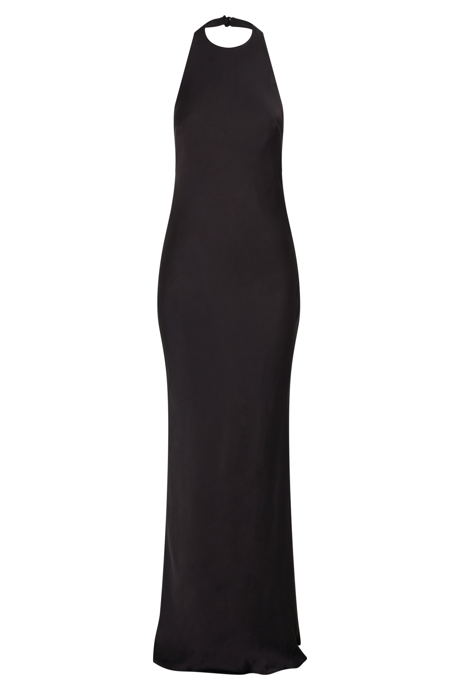 Rinna Satin Halter Maxi Dress - Black #7