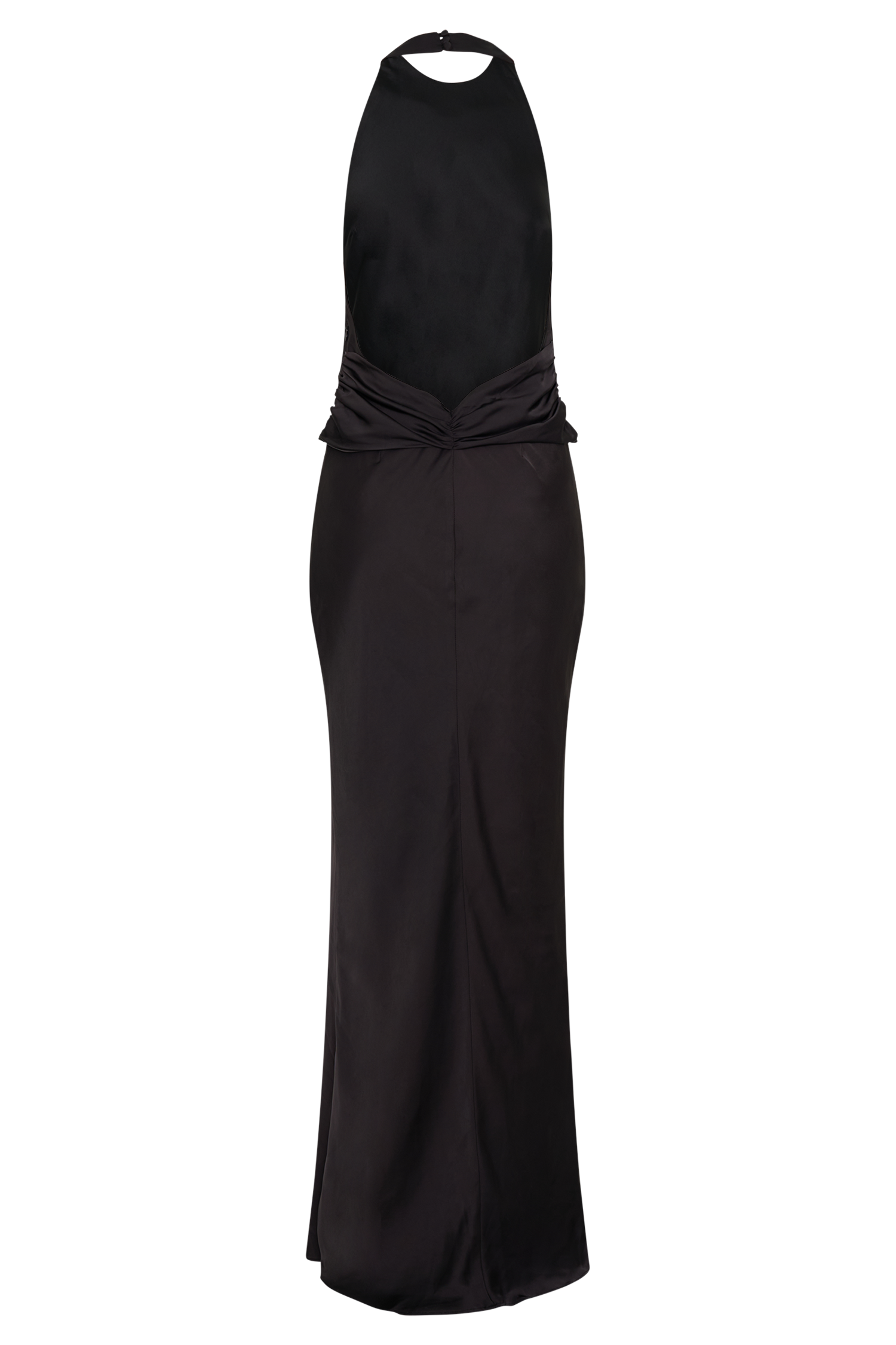 Rinna Satin Halter Maxi Dress - Black #8