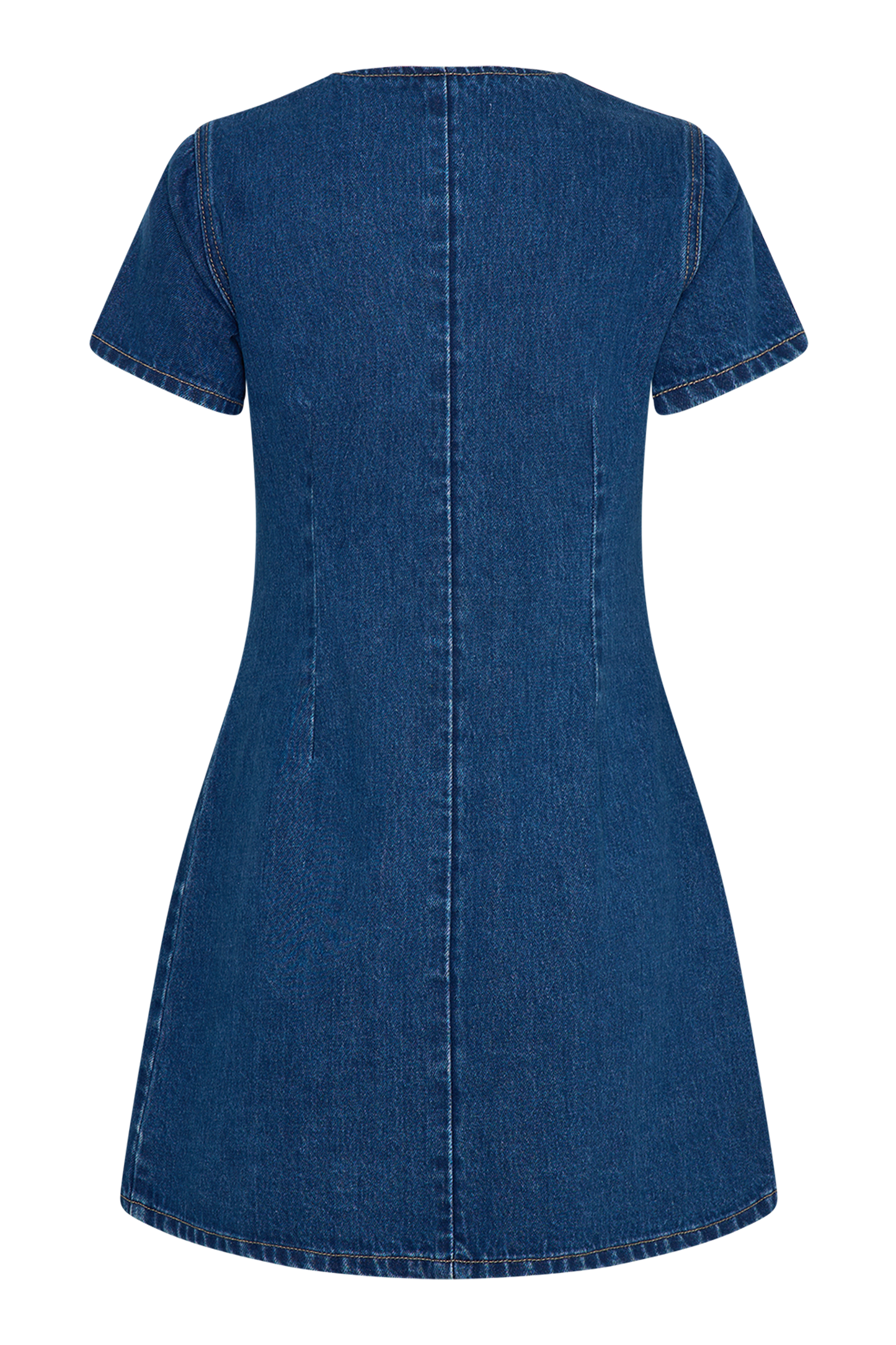 Monica Sweetheart Denim Mini Dress - Dark Blue