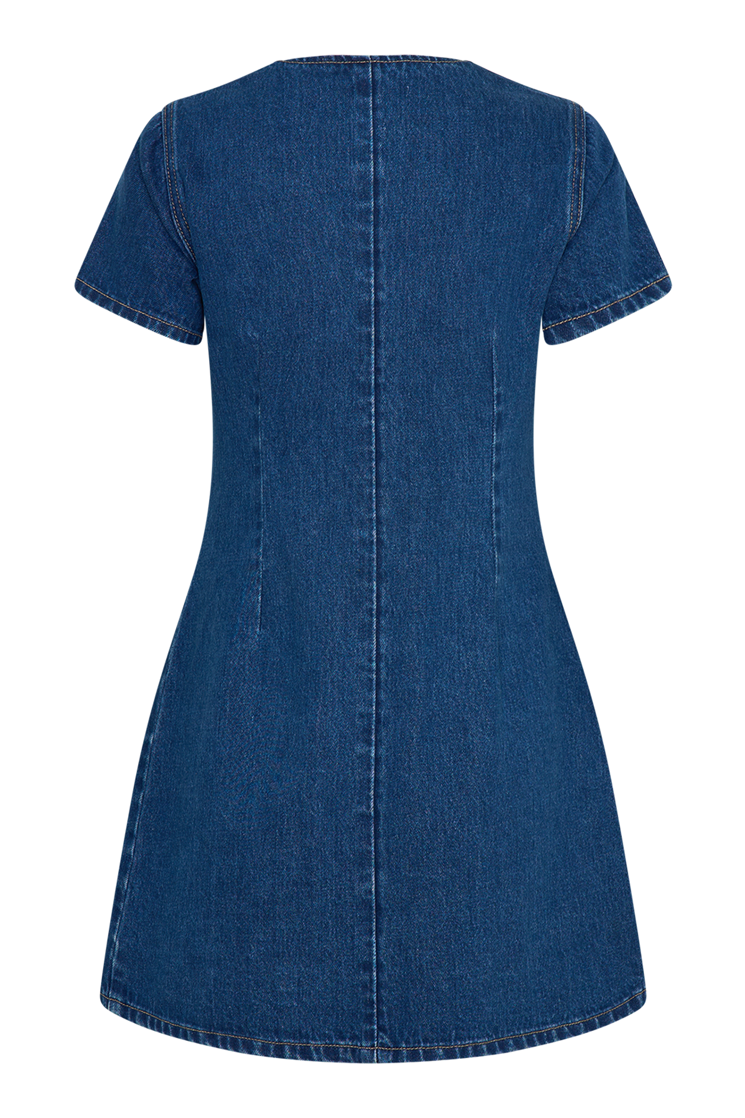 Monica Sweetheart Denim Mini Dress - Dark Blue #7