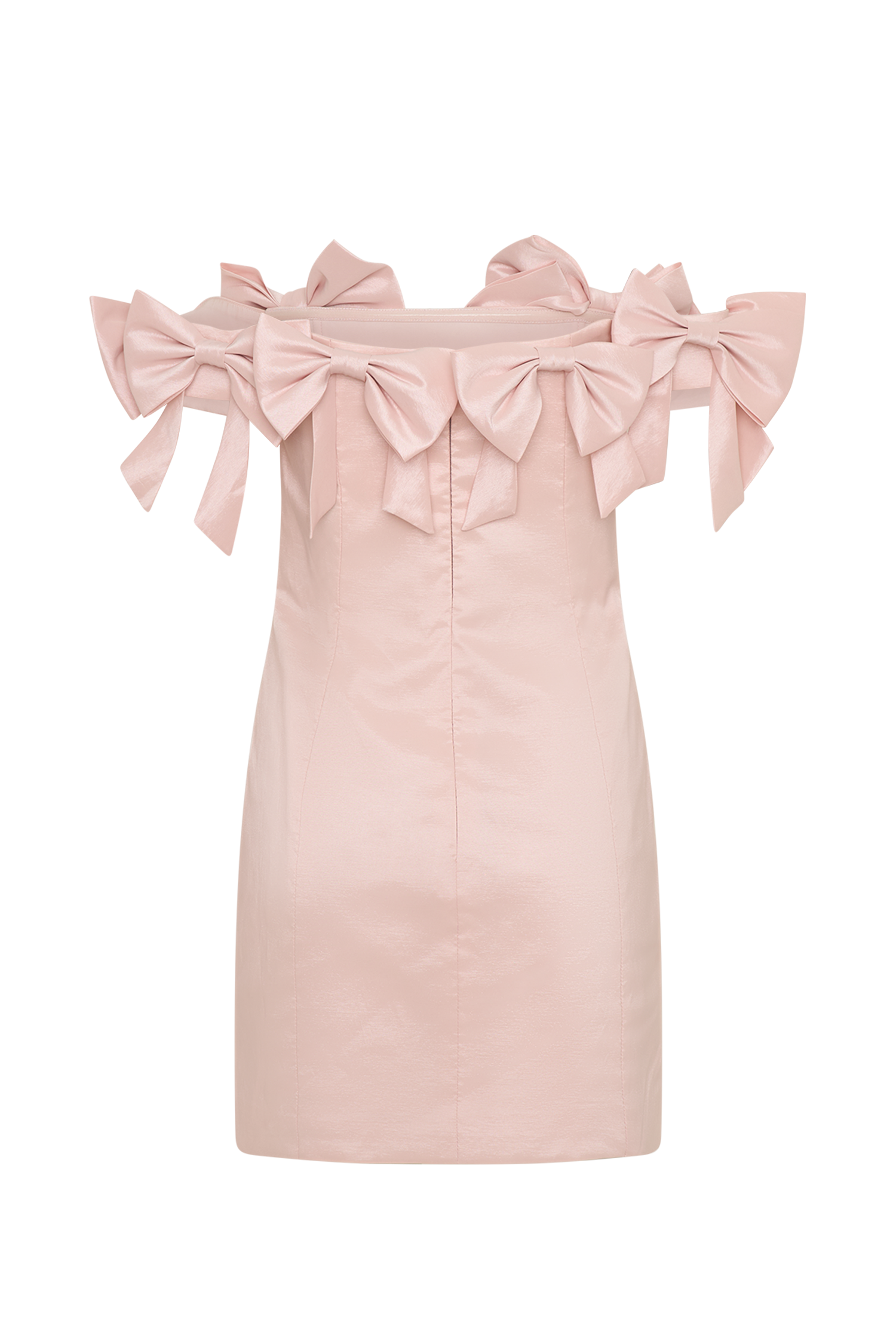 Rose Strapless Bow Mini Dress - Powder Pink #9