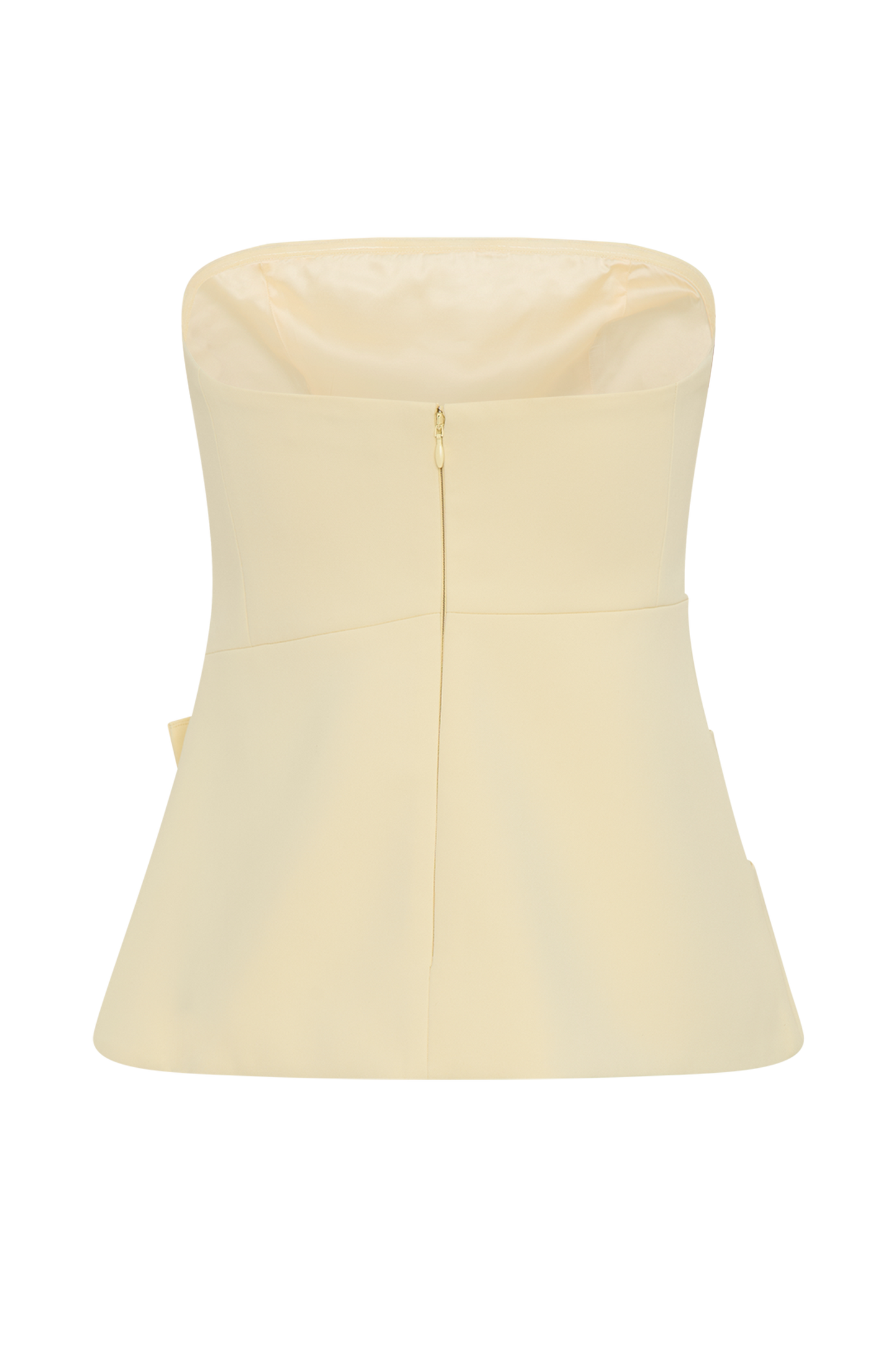 Faith Strapless Suiting Top - Lemon Cream