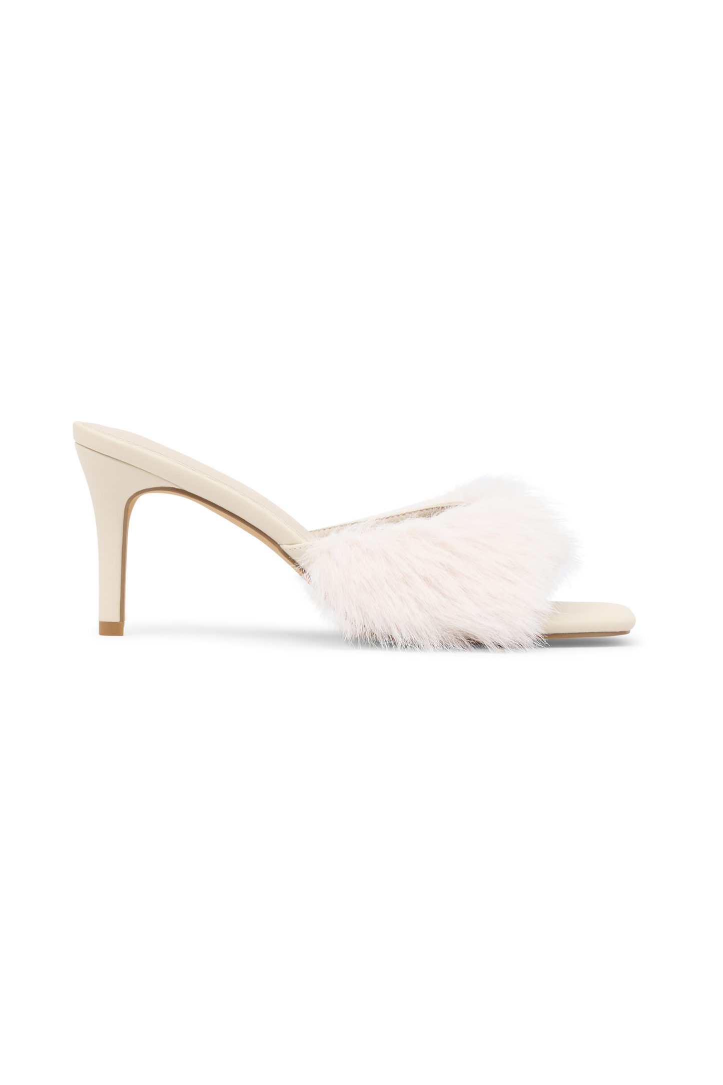 Torrance Faux Fur Heel - Ivory