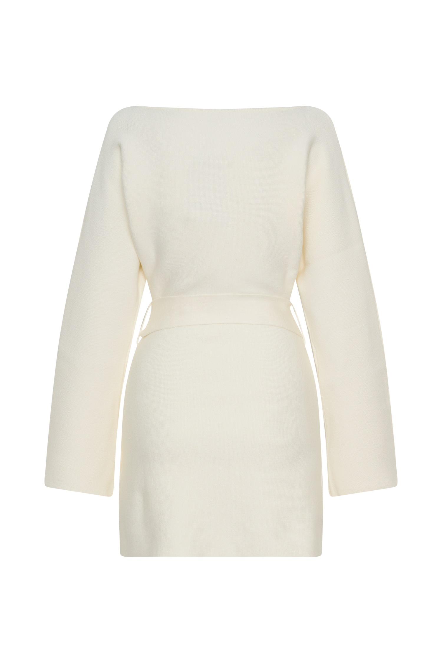 Kassie Belt Tie Knit Mini Dress - Ivory #7