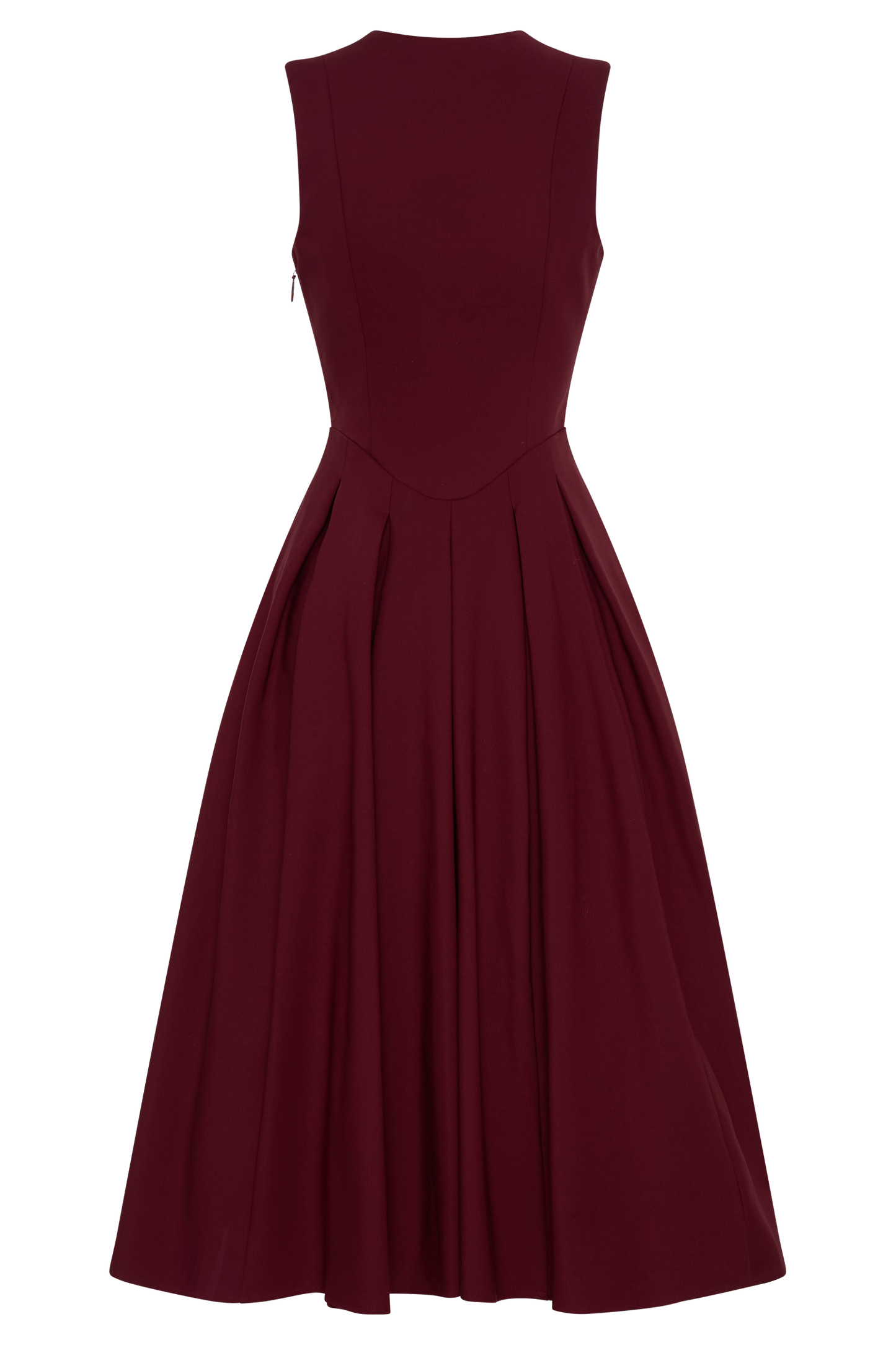 Keely Cotton Sleeveless Midi Dress - Wine