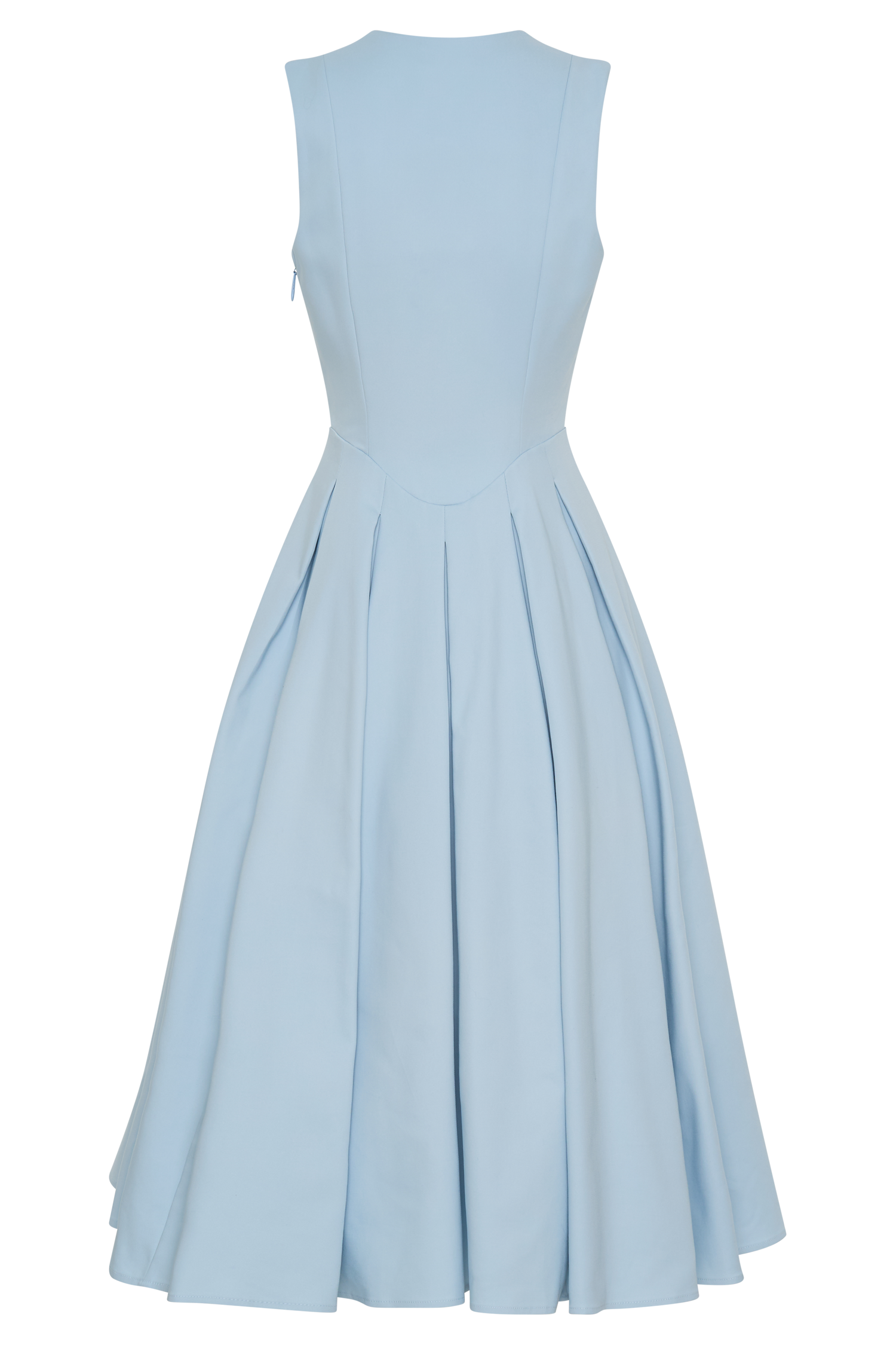 Keely Cotton Sleeveless Midi Dress - Sky Blue #7