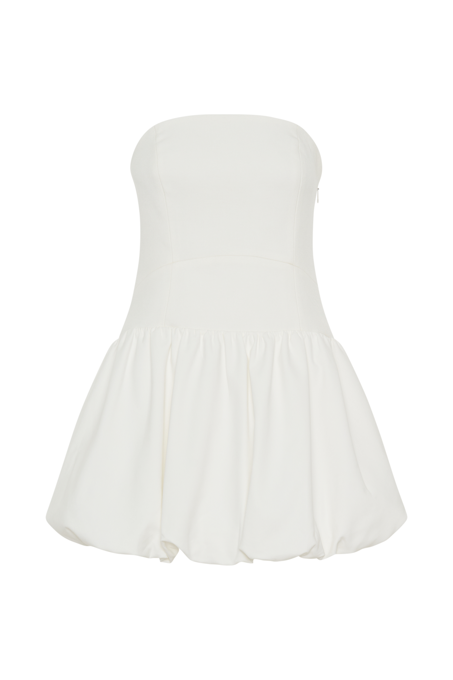 Clementina Strapless Bubble Mini Dress - White #9