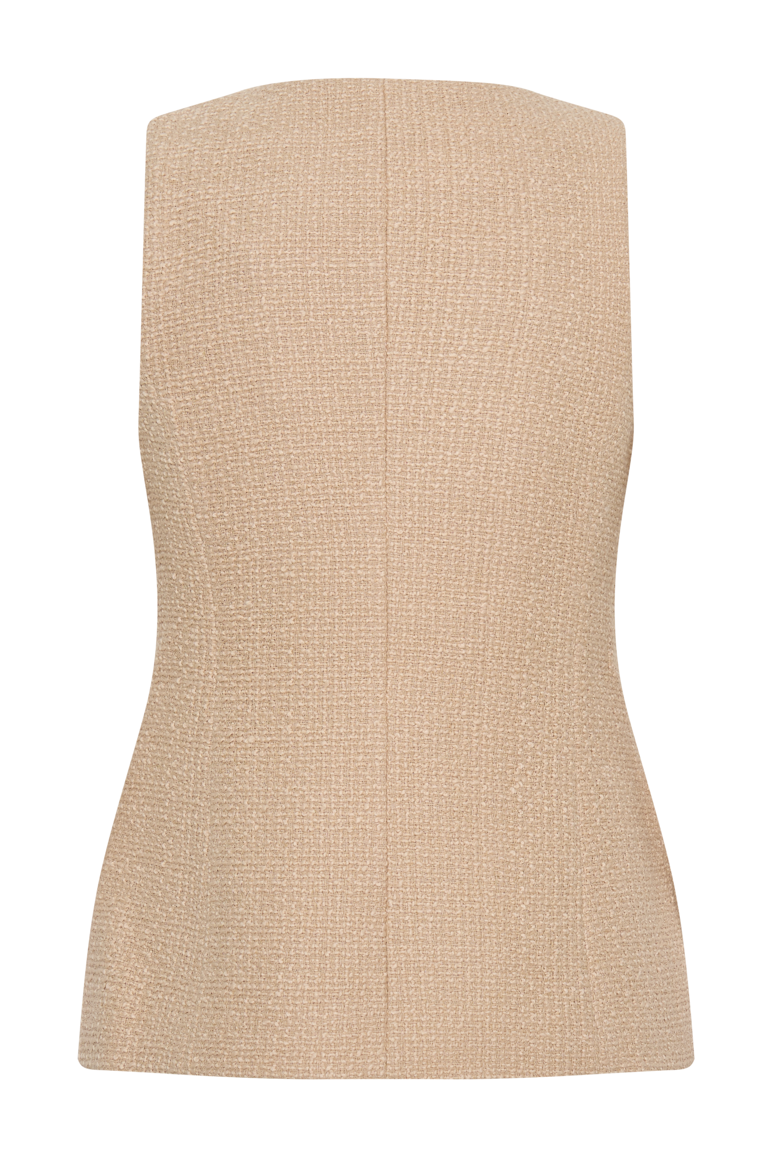 Camilla Boucle Sleeveless Vest - Light Taupe #7