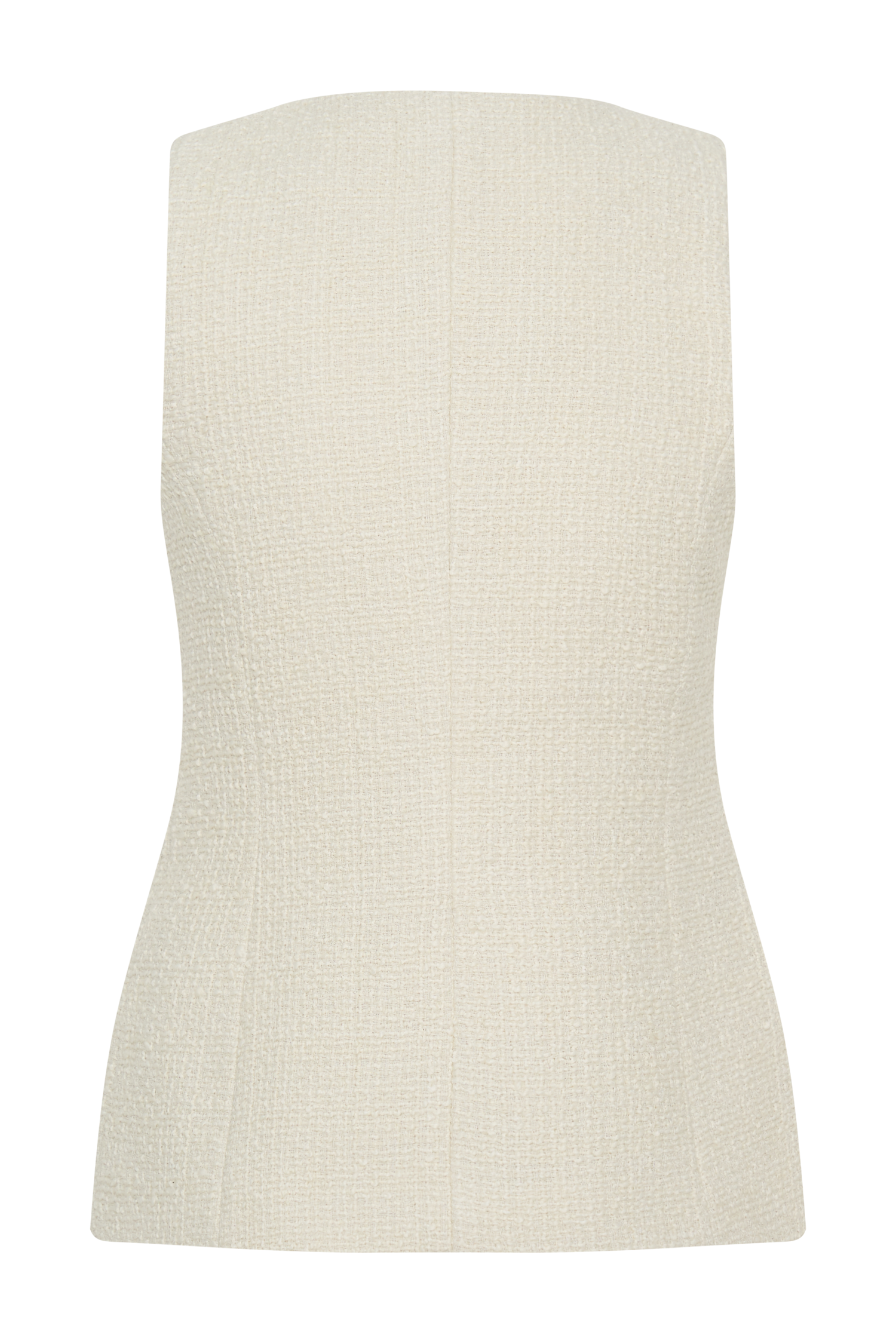 Camilla Boucle Sleeveless Vest - Ivory #6