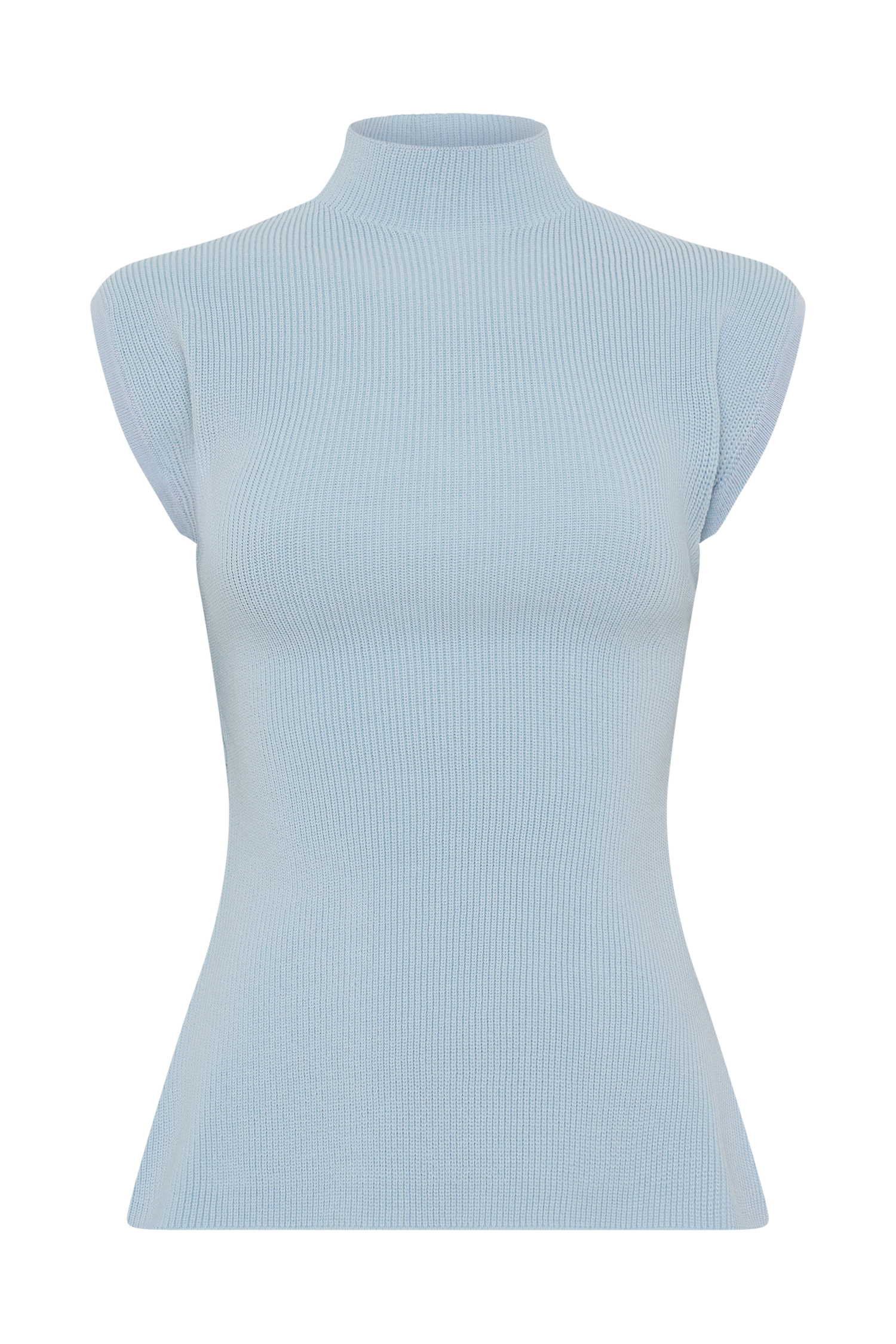 Maxine Knit Open Back Top - Light Blue #7