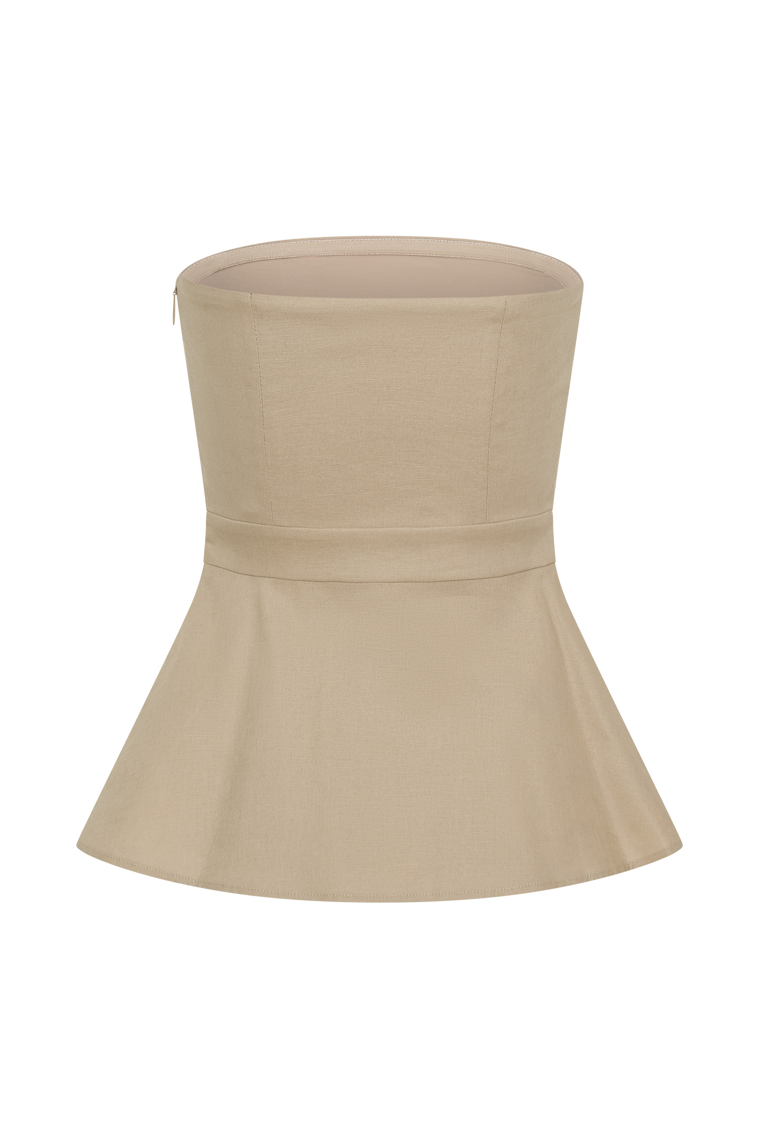 Dora Strapless Linen Top - Natural #6