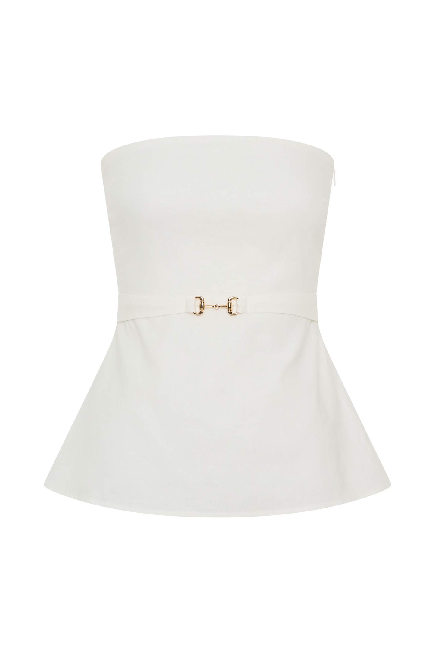 Dora Strapless Linen Top - Ivory