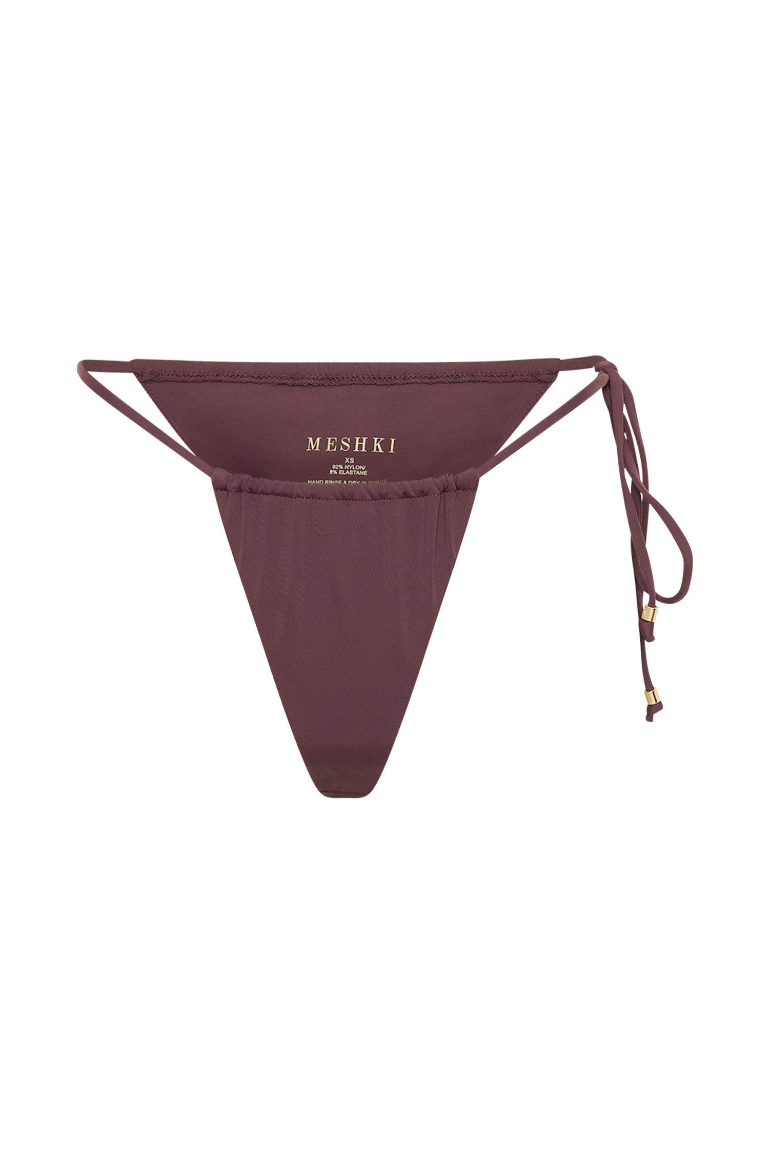 Andie Ruched String Side Bikini Brief - Chocolate #7