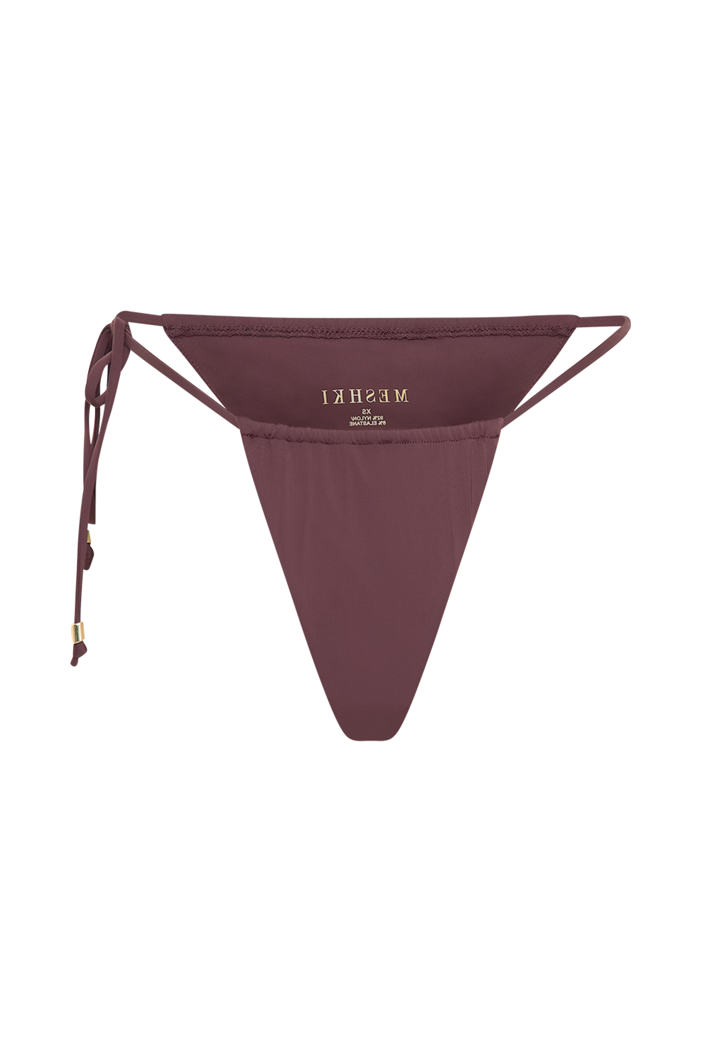 Andie Ruched String Side Bikini Brief - Chocolate