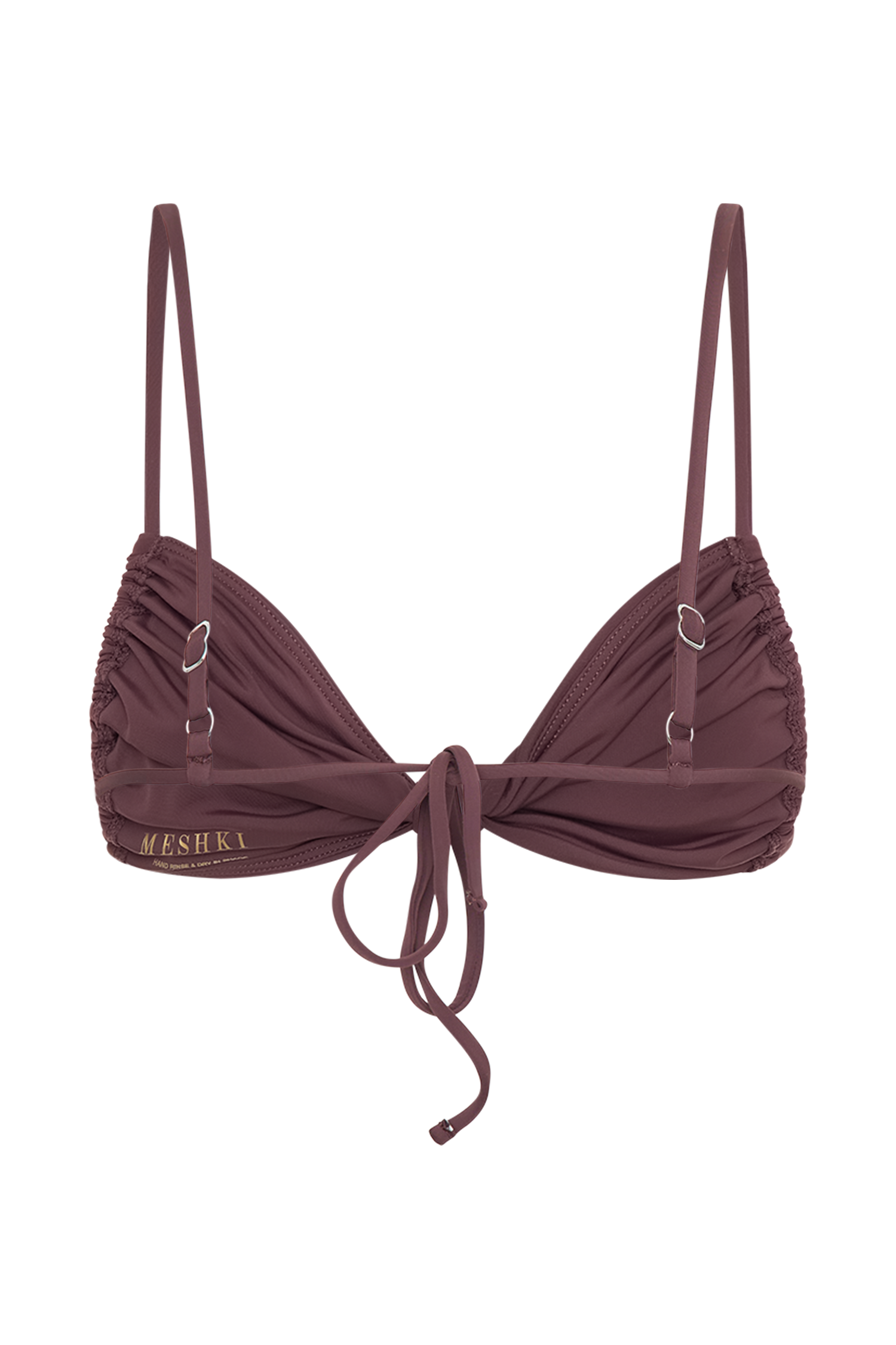 Rosmunda Ruched Bikini Top - Chocolate #9