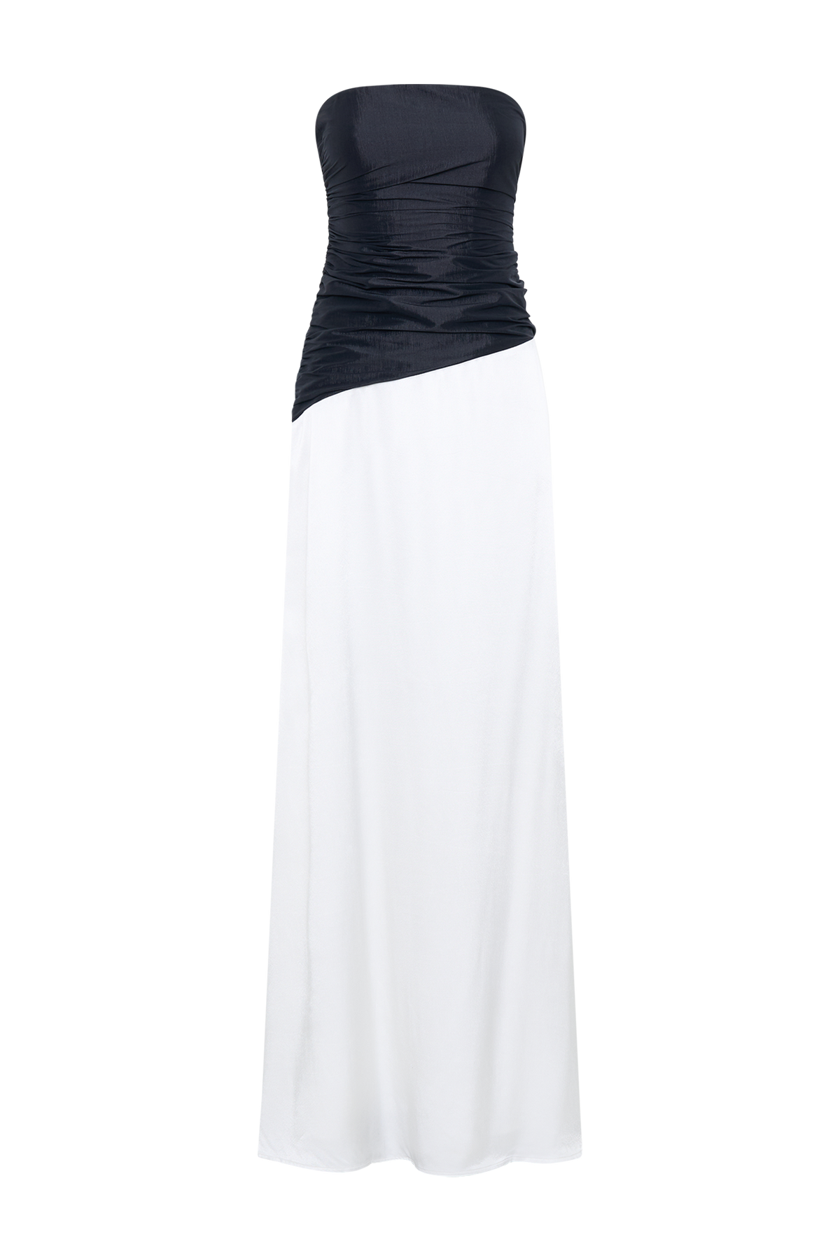 Serena Strapless Taffeta Maxi Dress - White/Black #11