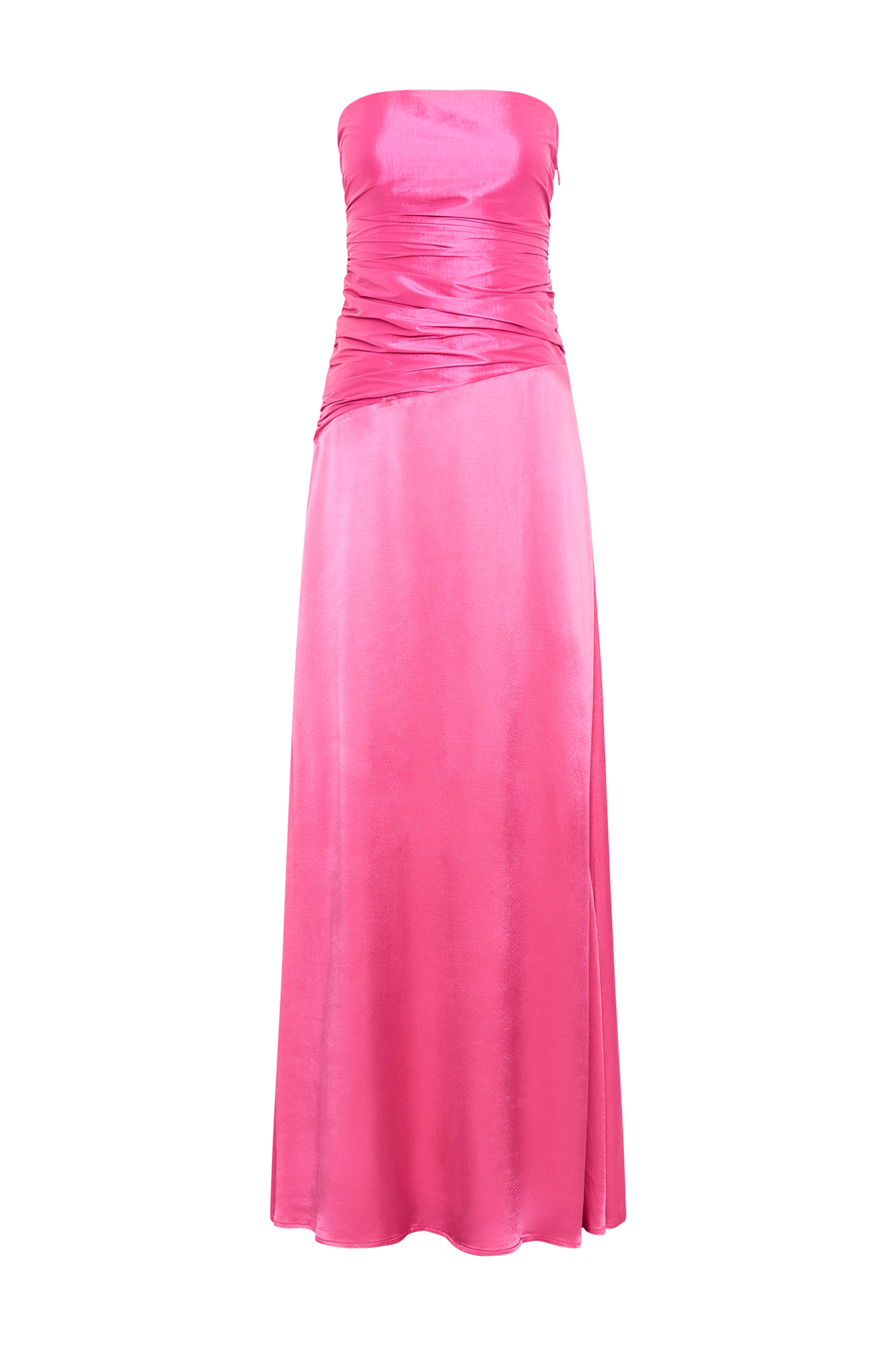 Serena Strapless Taffeta Maxi Dress - Crimson Pink #8