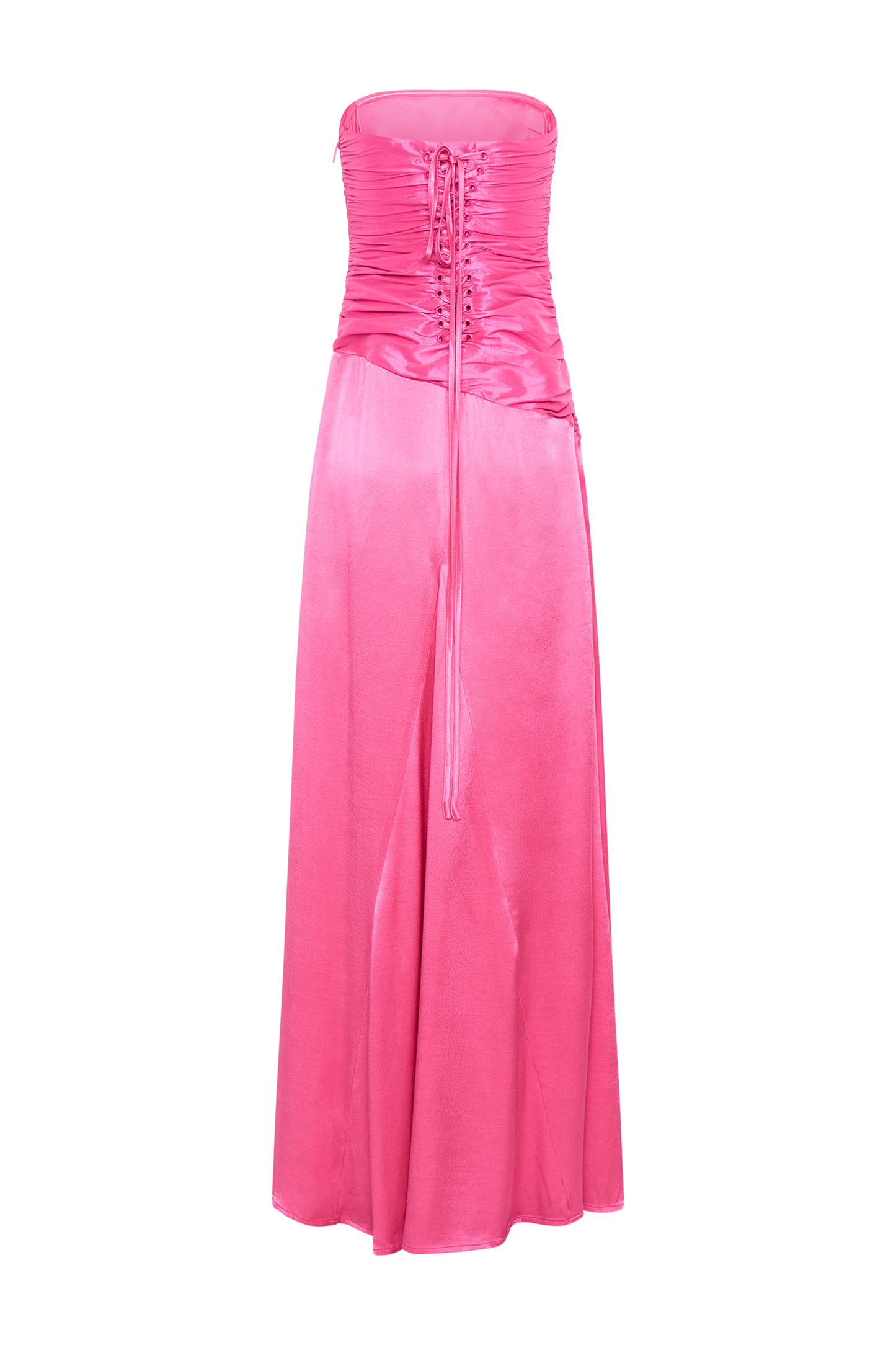 Serena Strapless Taffeta Maxi Dress - Crimson Pink