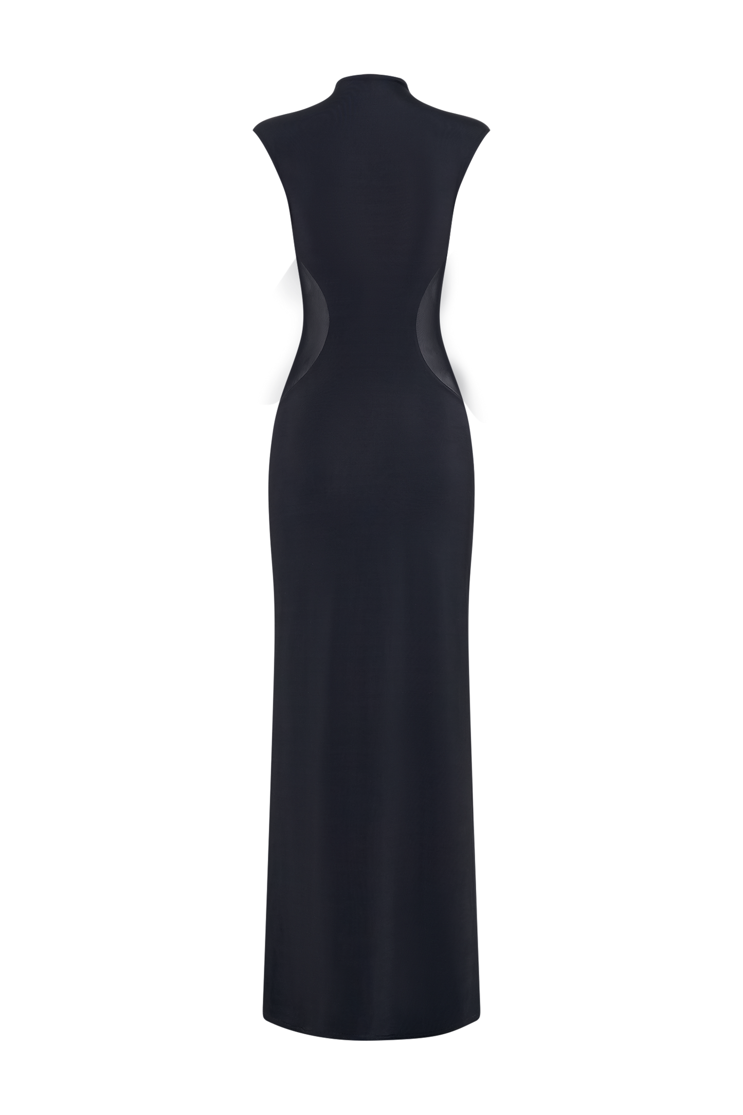 Massie Slinky And Mesh Maxi Dress - Black