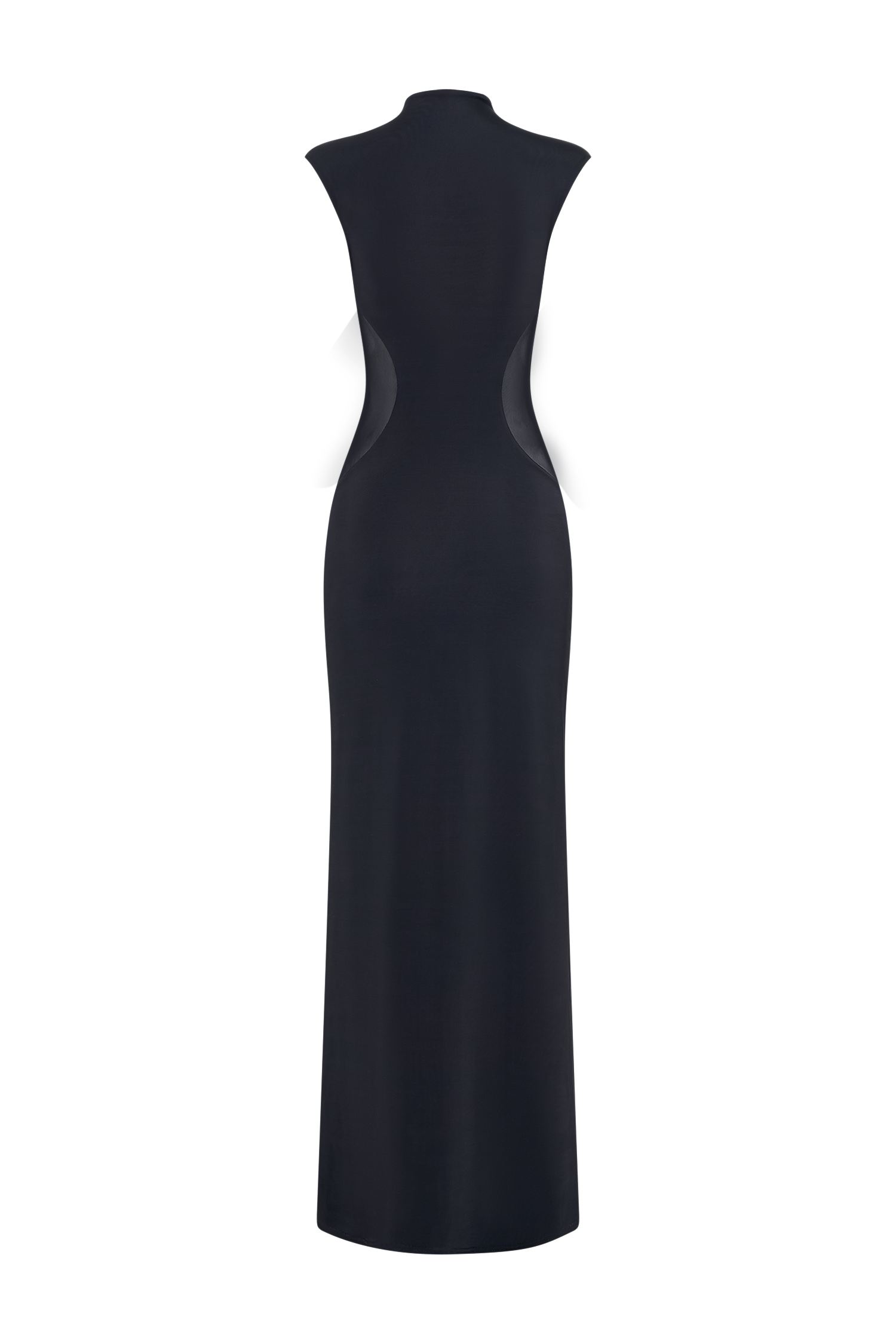 Massie Slinky And Mesh Maxi Dress - Black #8