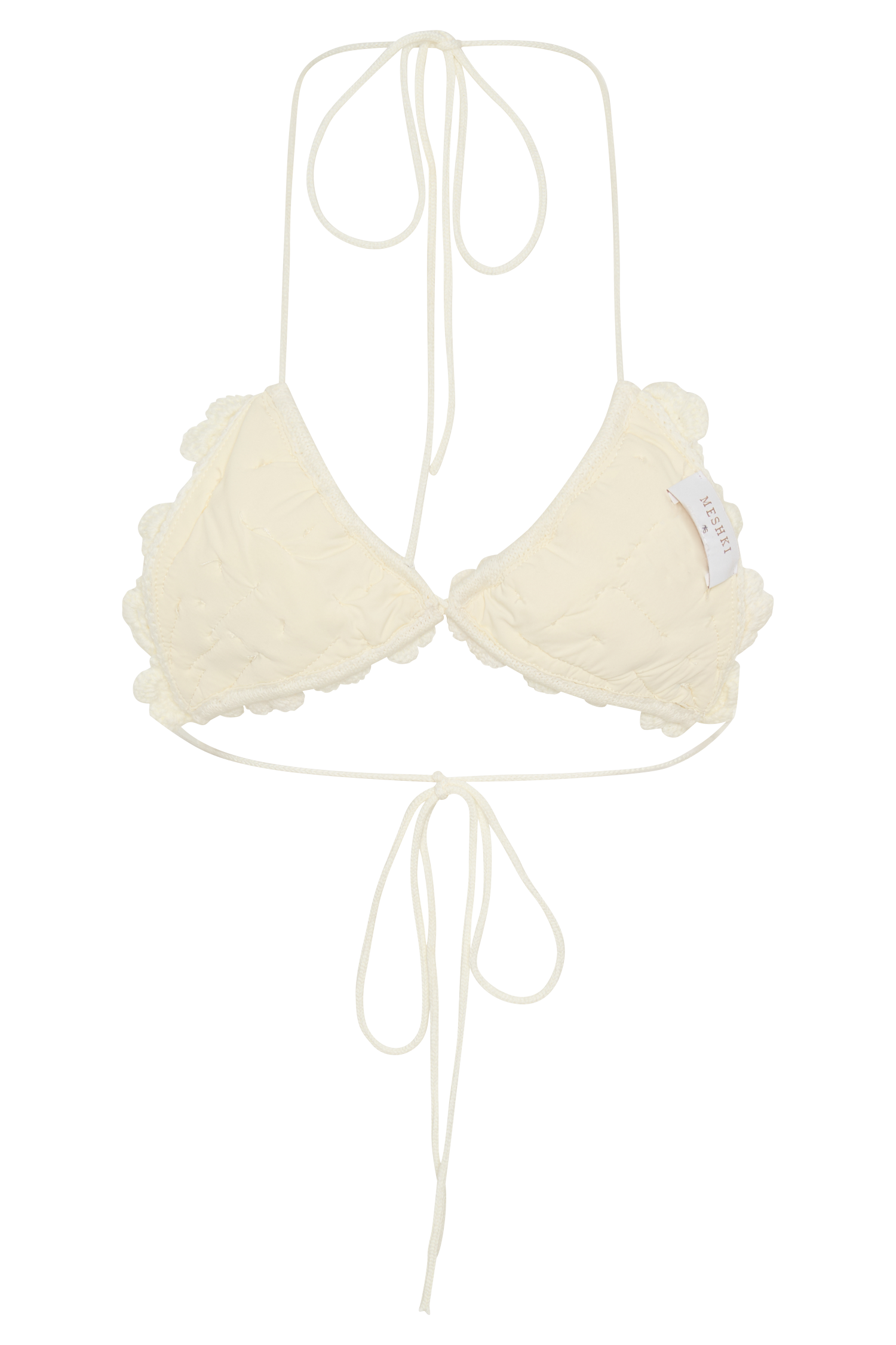 Aesha Floral Crochet Bikini Top - Ivory #5