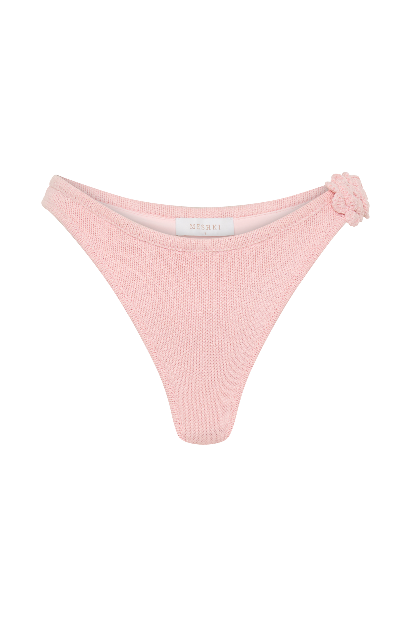 Aesha Floral Crochet Bikini Bottom - Pale Pink