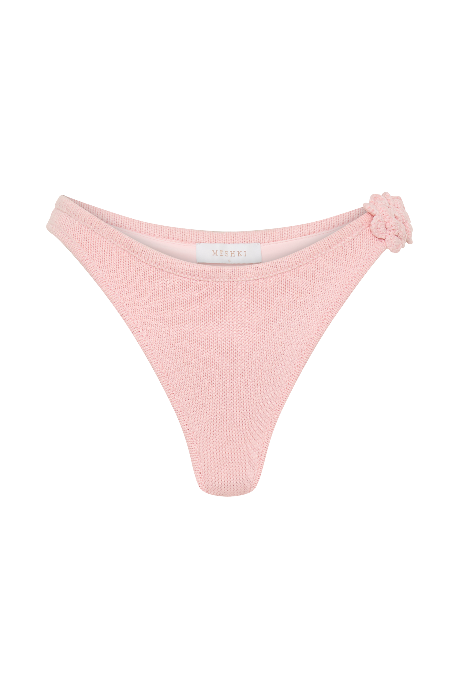 Aesha Floral Crochet Bikini Bottom - Pale Pink #8