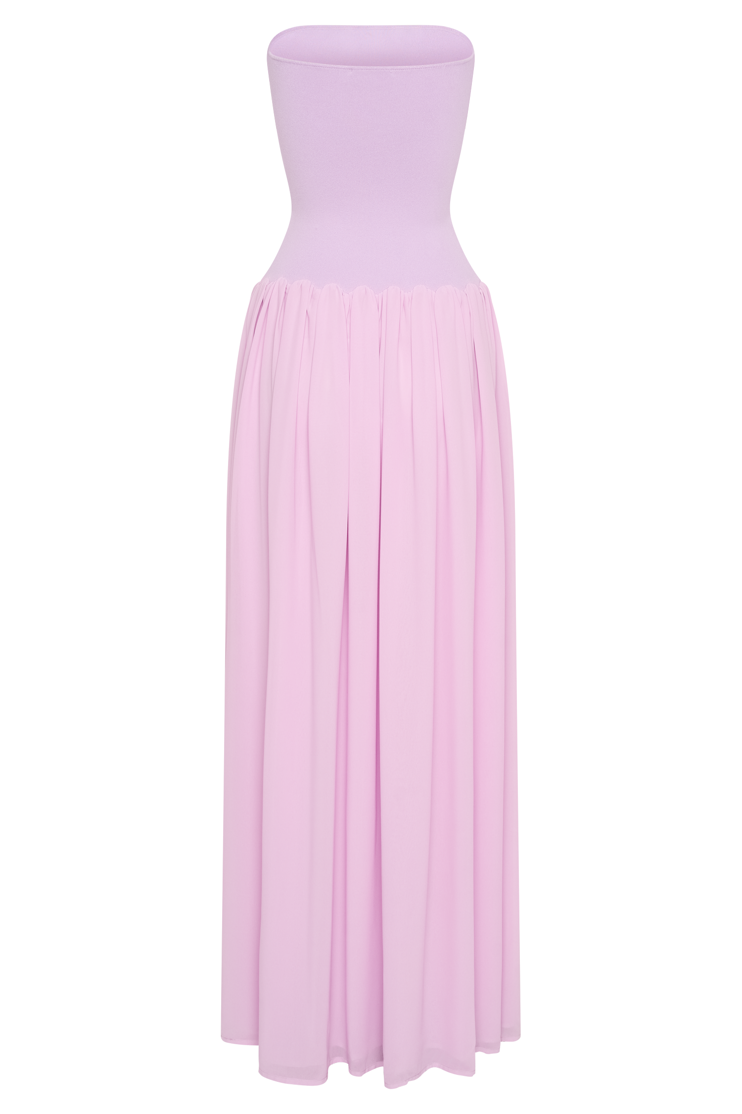 Lyanna Knit And Chiffon Strapless Maxi Dress - Lilac #6