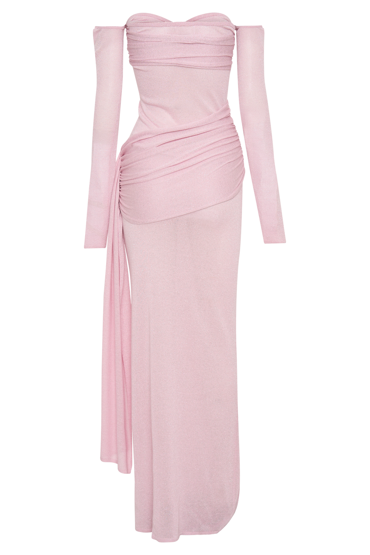 Ingrid Metallic Knit Maxi Dress - Baby Pink #9
