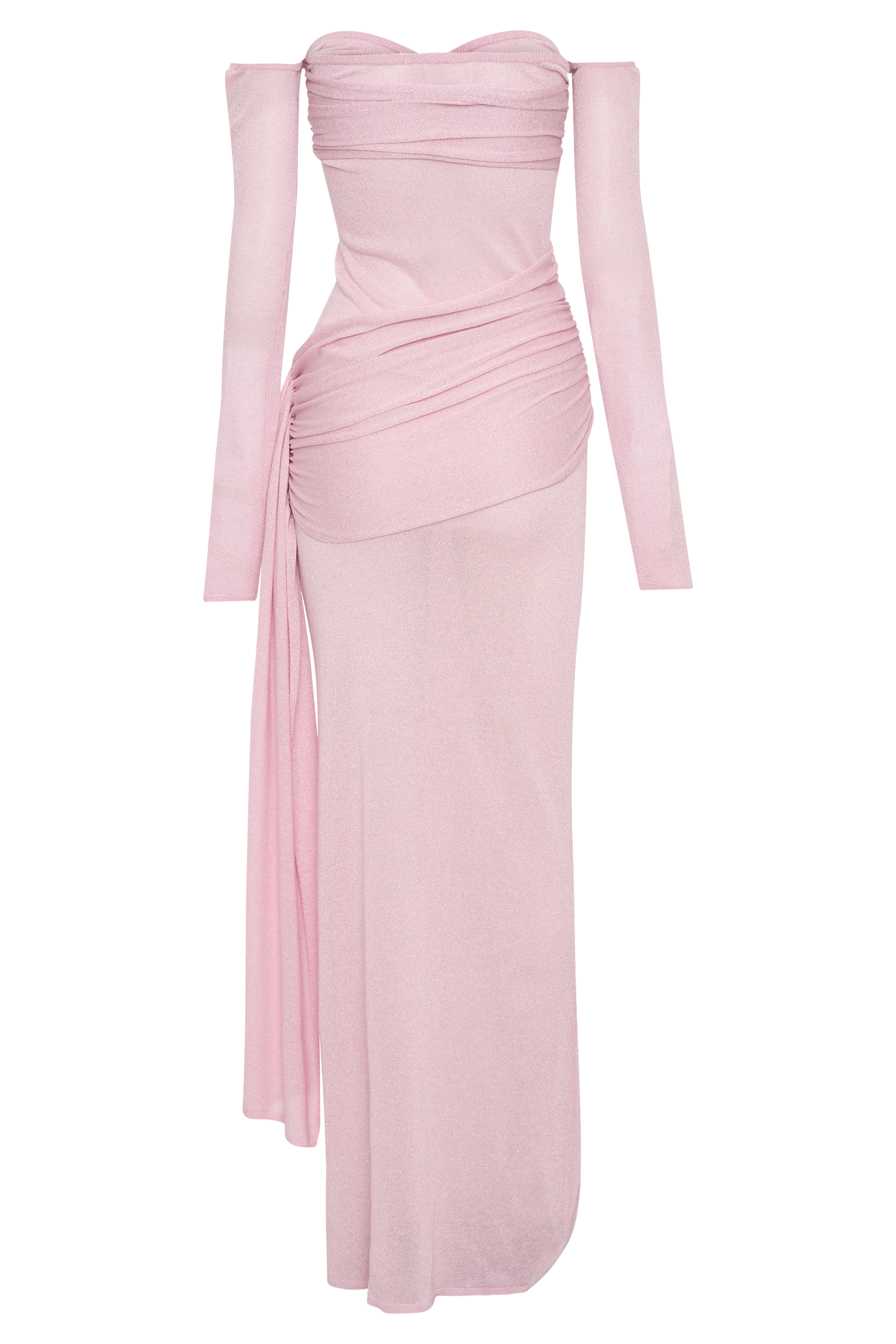Ingrid Metallic Knit Maxi Dress - Baby Pink #9