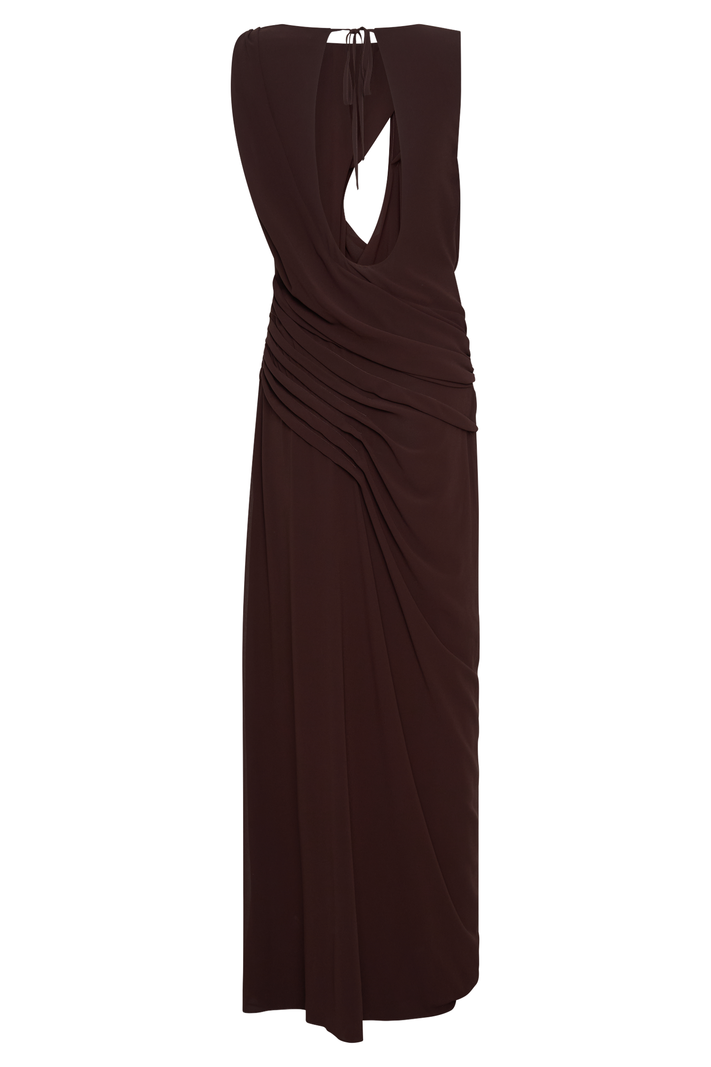 Oria Chiffon Maxi Dress - Cacao Brown