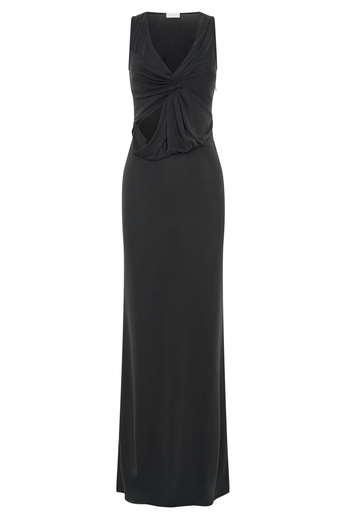 Kassidy Peached Jersey Maxi Dress - Black