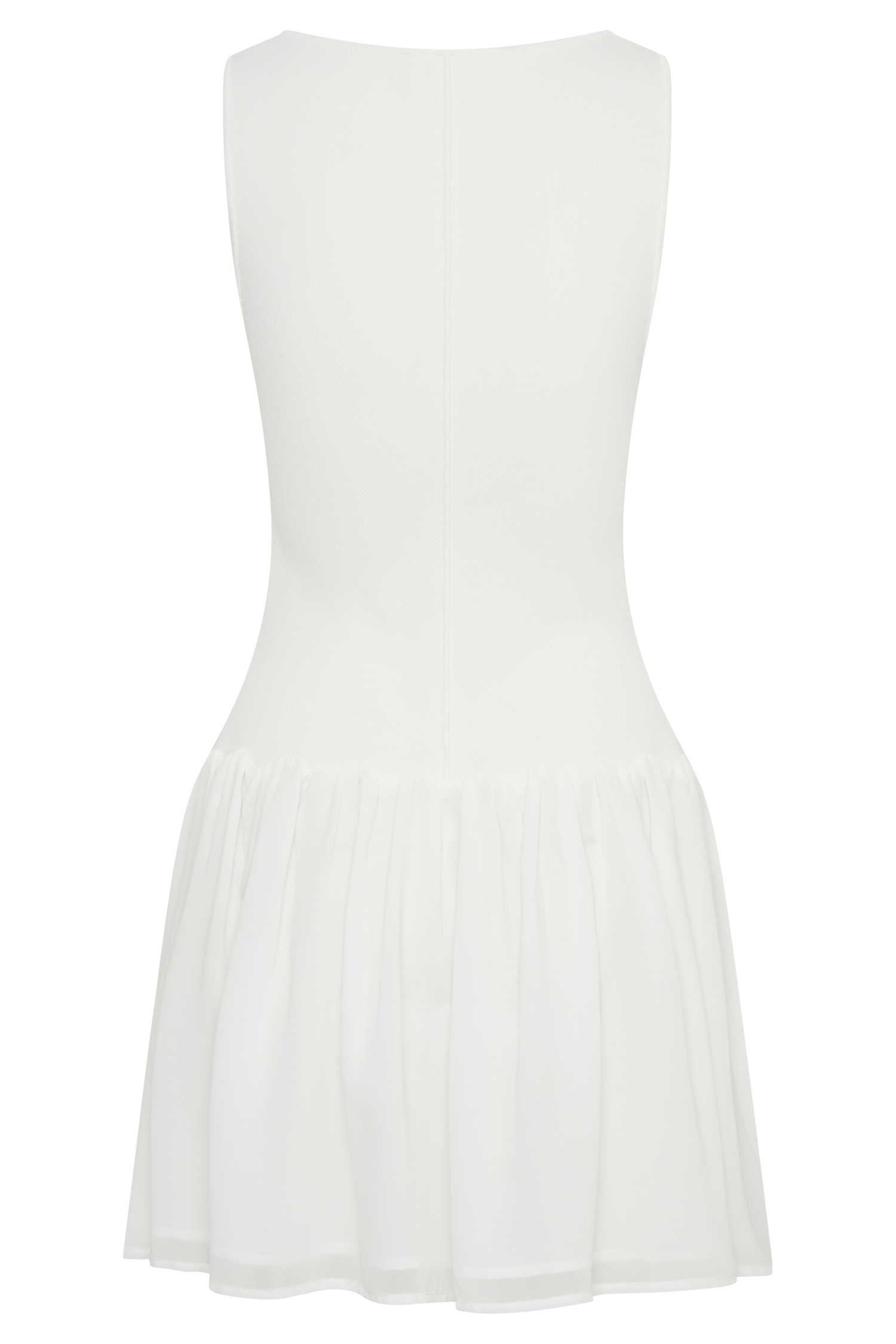 Ashleigh Knit And Chiffon Mini Dress - Ivory #6
