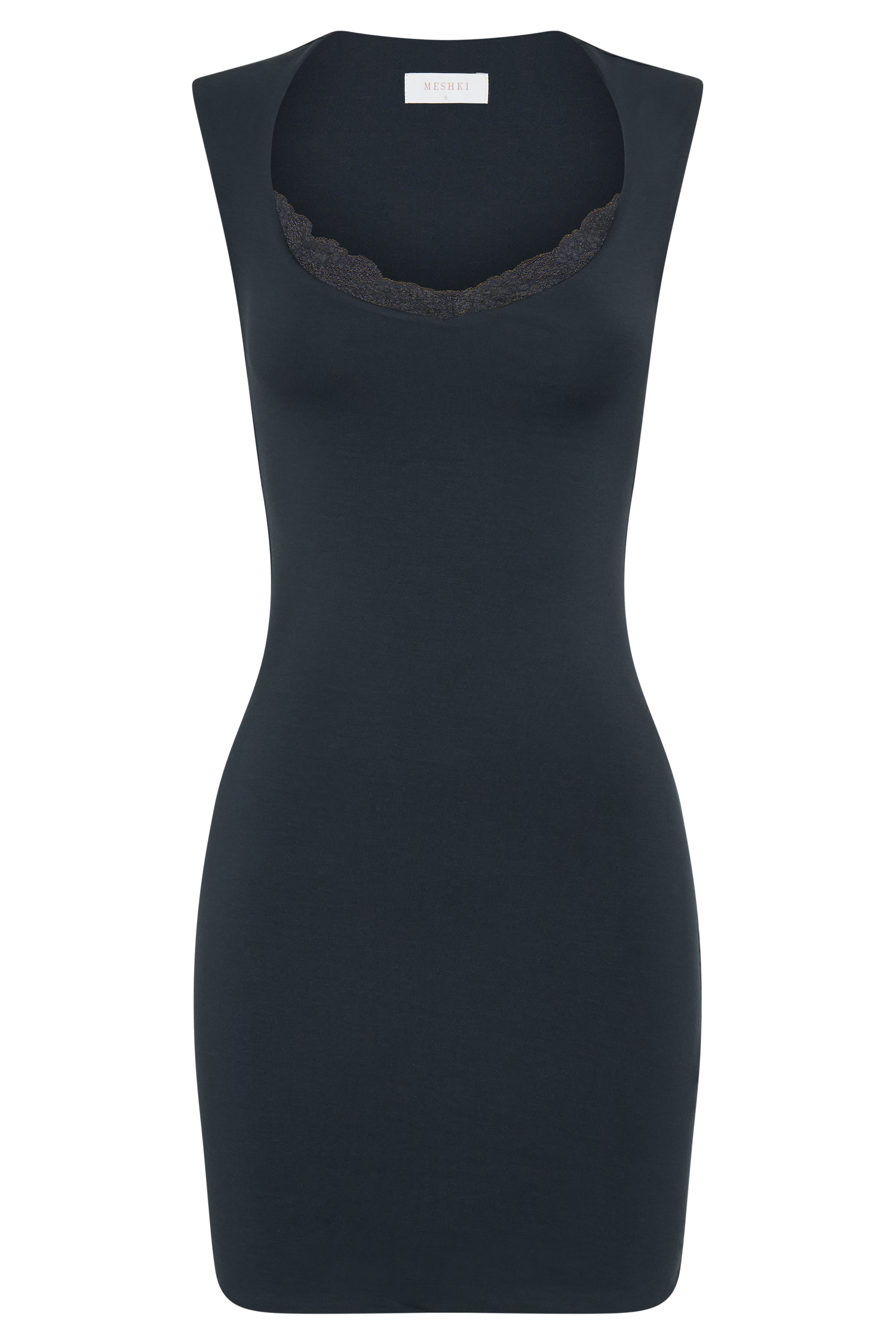 Tatianna Lace Trim Modal Mini Dress - Black #7