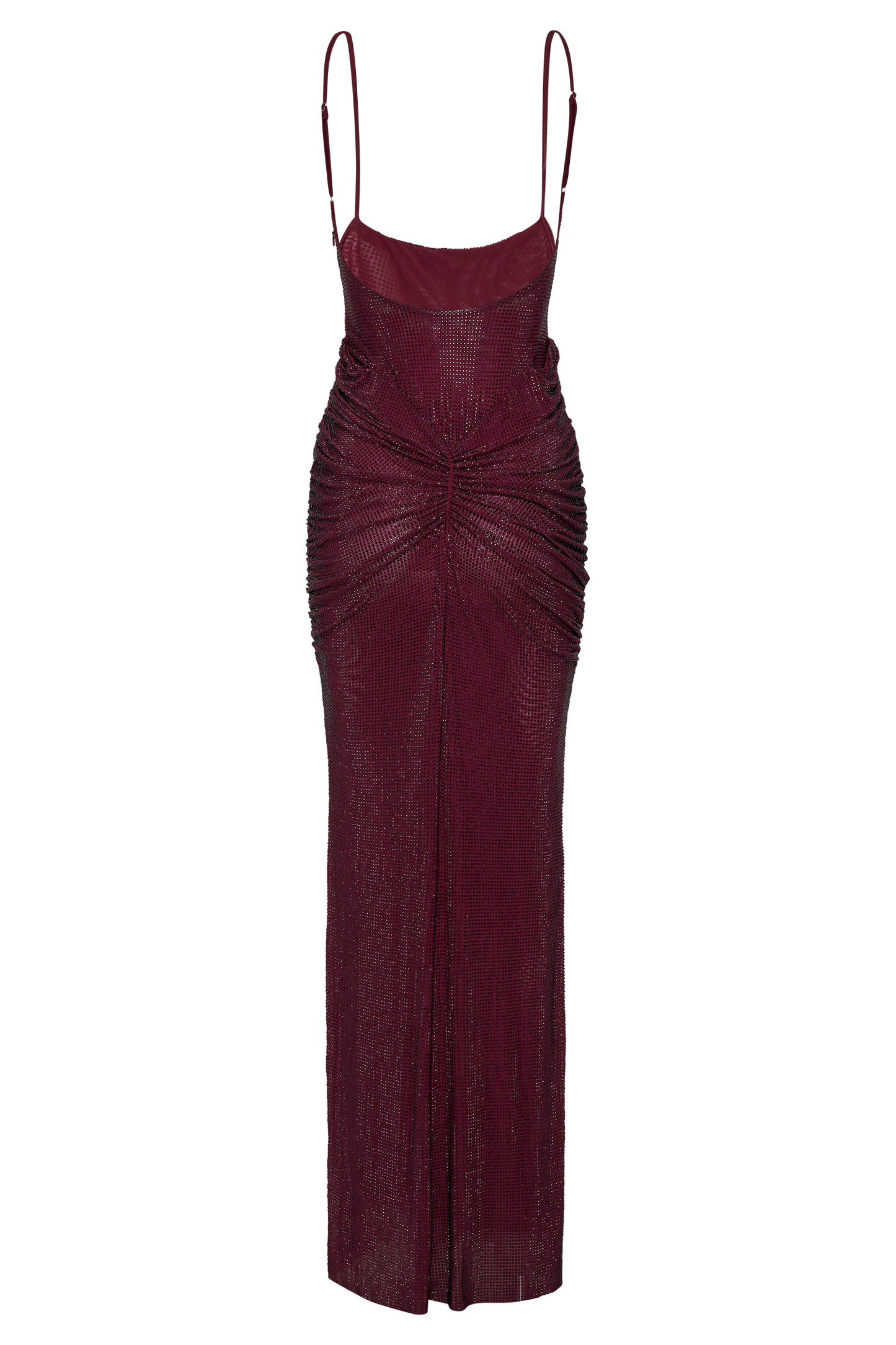 Roisin Diamante Satin Maxi Dress - Mahogany