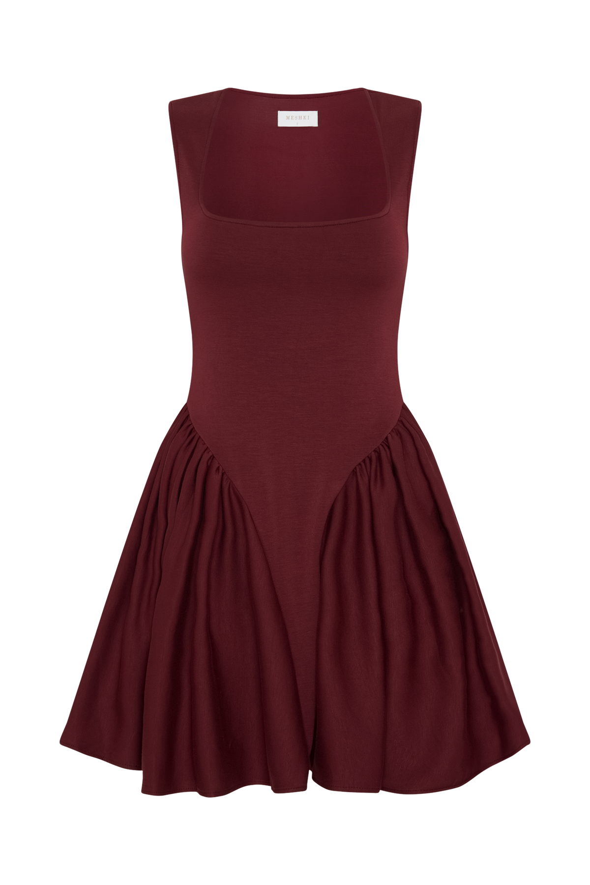 Sharon Scuba Jersey Mini Dress - Wine #9