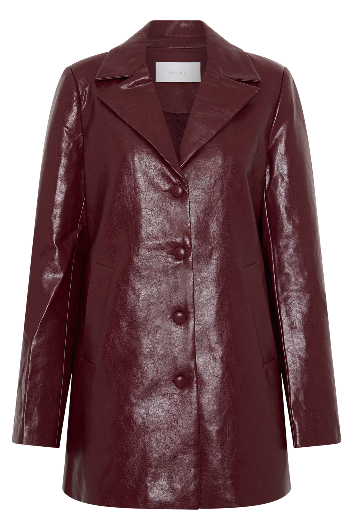 Deborah Faux Leather Coat - Cherry Red #9