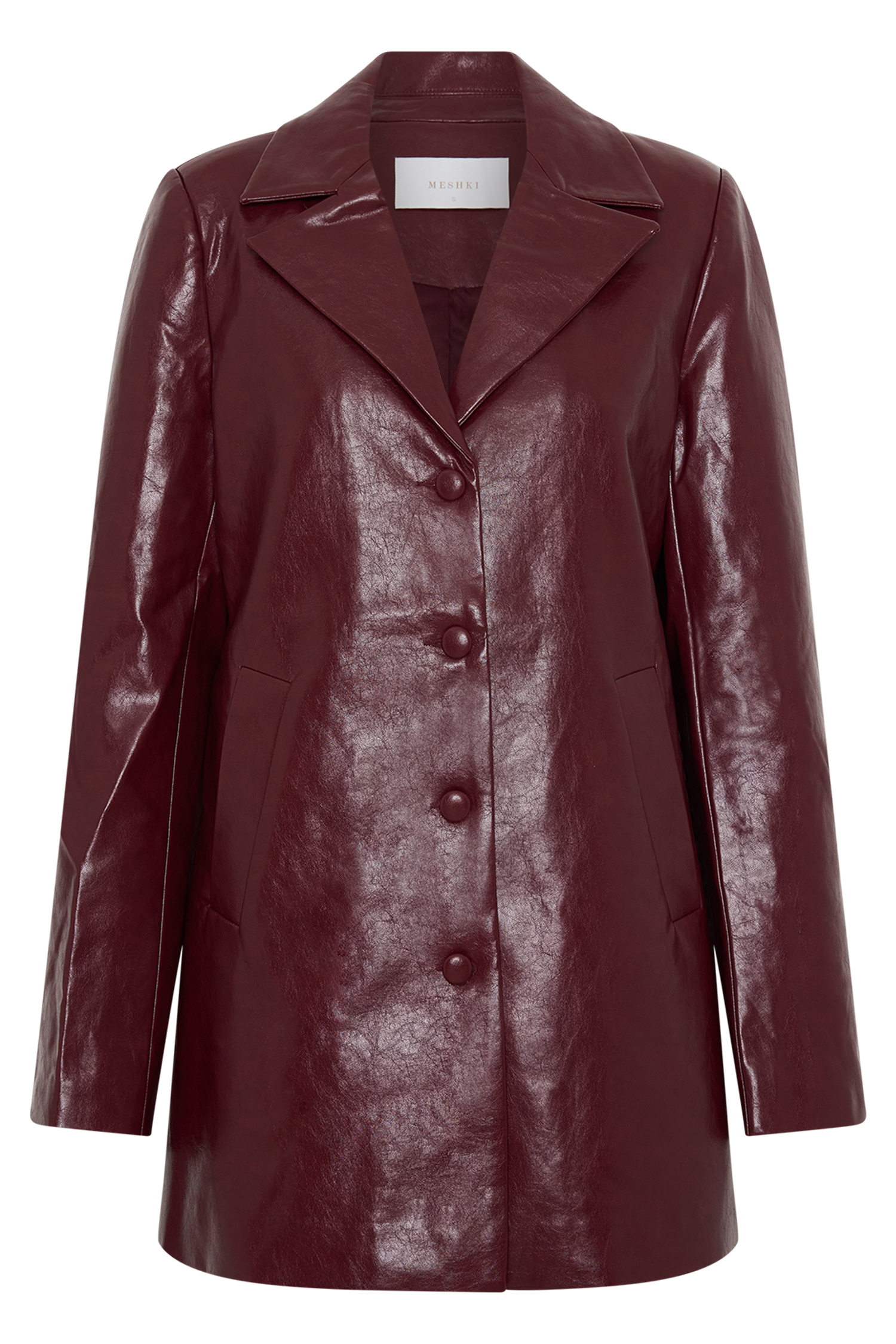 Deborah Faux Leather Coat - Cherry Red #9