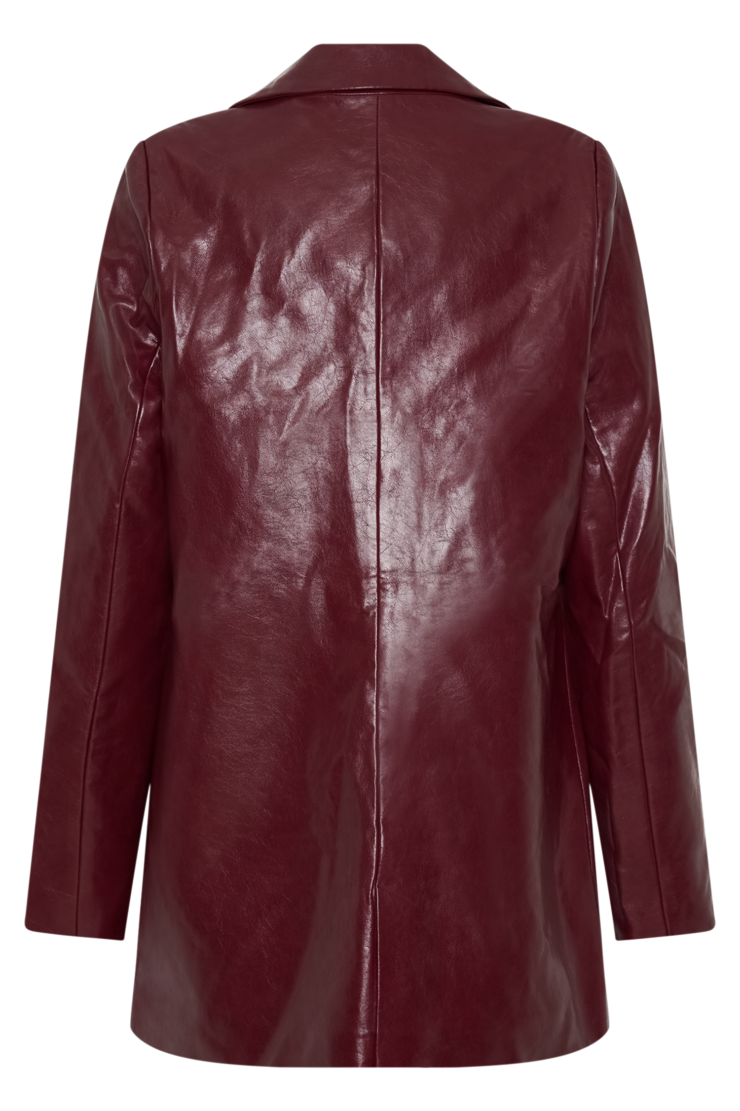 Deborah Faux Leather Coat - Cherry Red #8