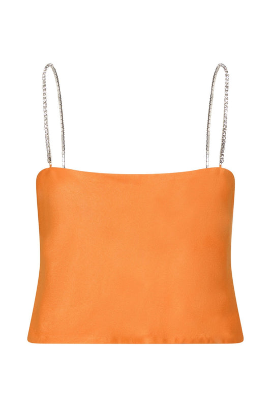 Dayana Straight Cut Crop Top - Mandarin