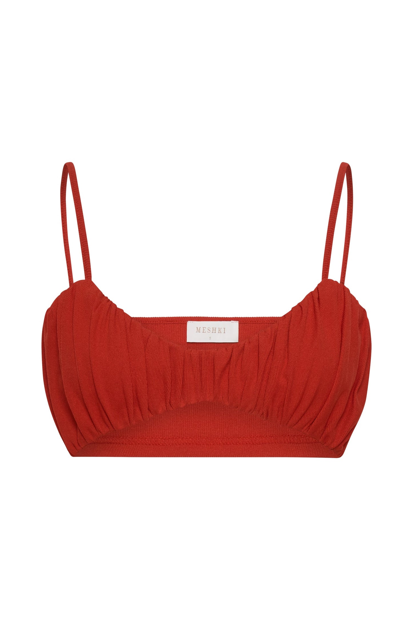 Jordan Ruched Front V Front Top - Red