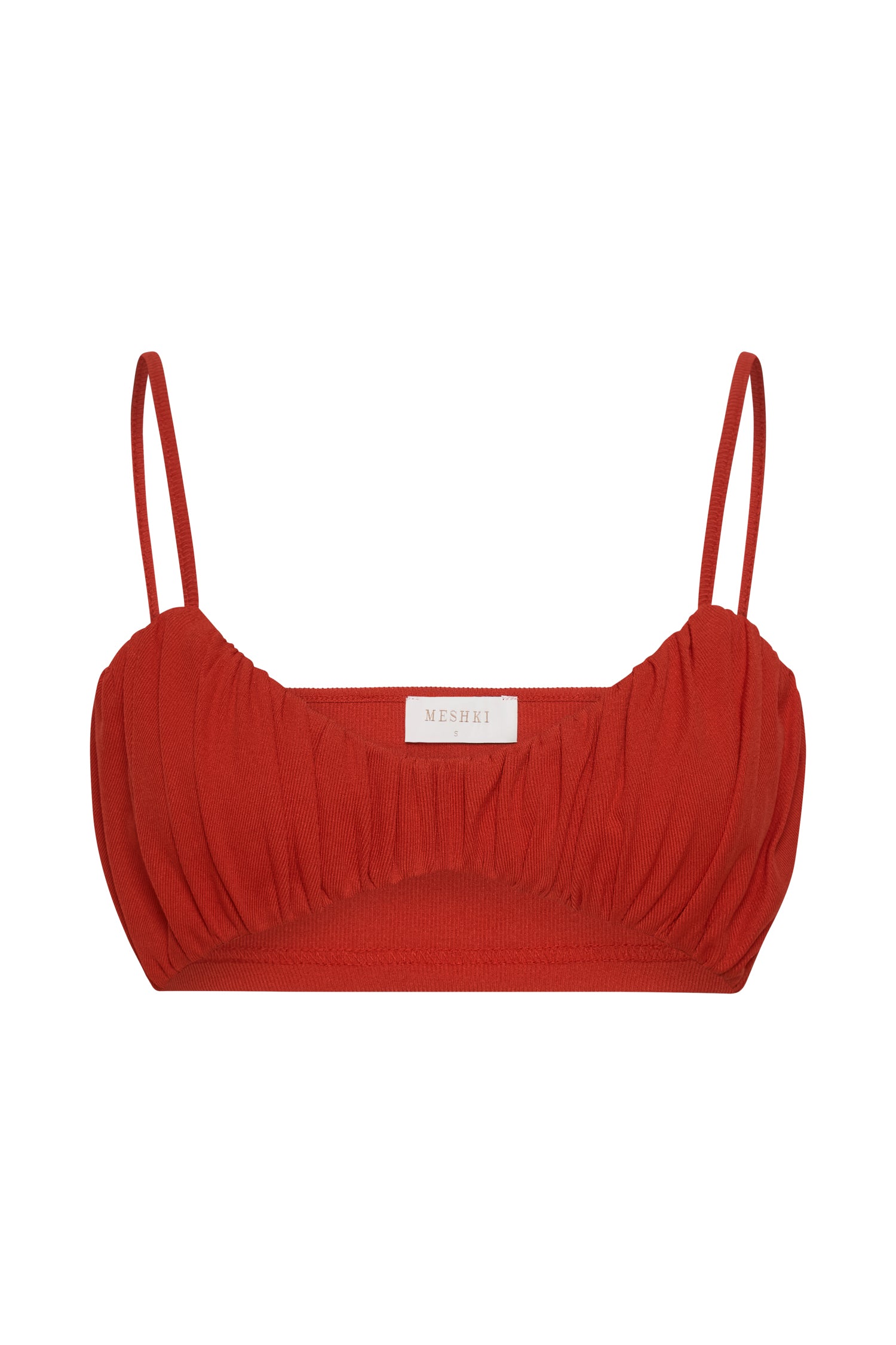 Jordan Ruched Front V Front Top - Red #8