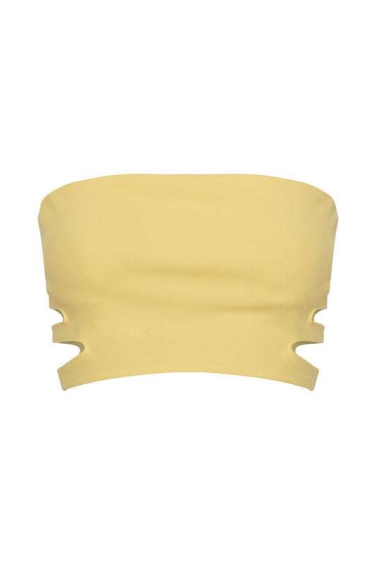 Audrina Cut Out Bandeau Top - Yellow