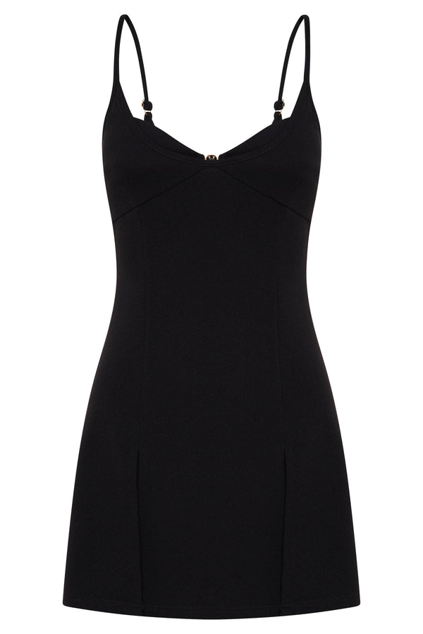 Lex Two Tone Mini Dress - Black
