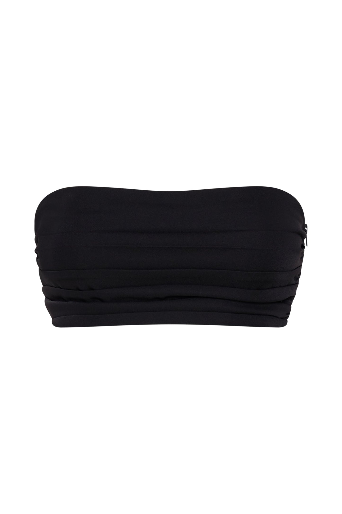 Lola Ruched Crepe Bandeau - Black