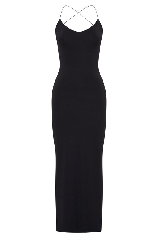 Sabine Backless Maxi Dress - Black