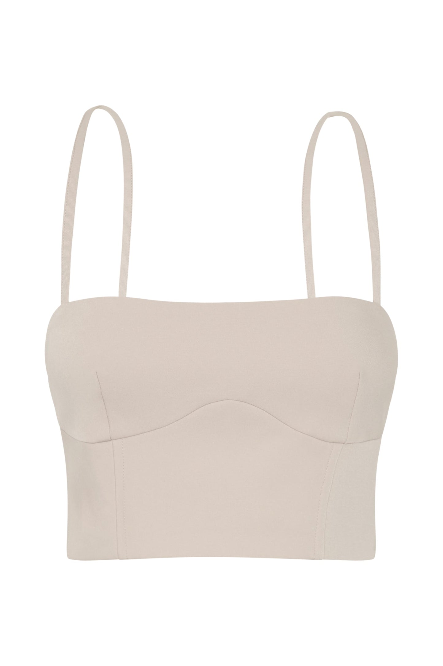 Bahar Seam Line Crop Top - Wheat