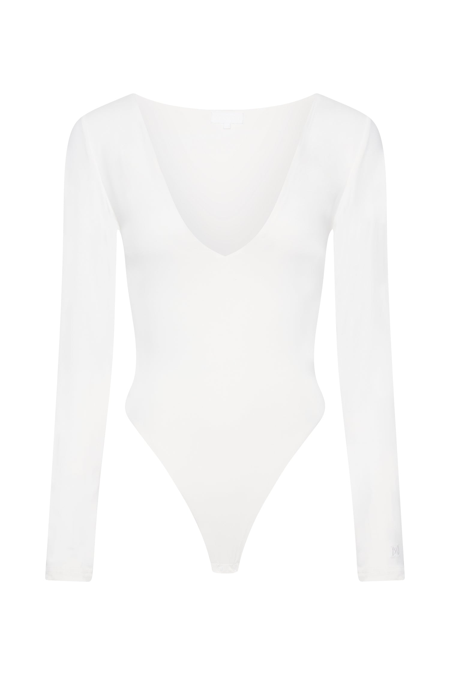 Nia Long Sleeve V Neck Bodysuit - White #10