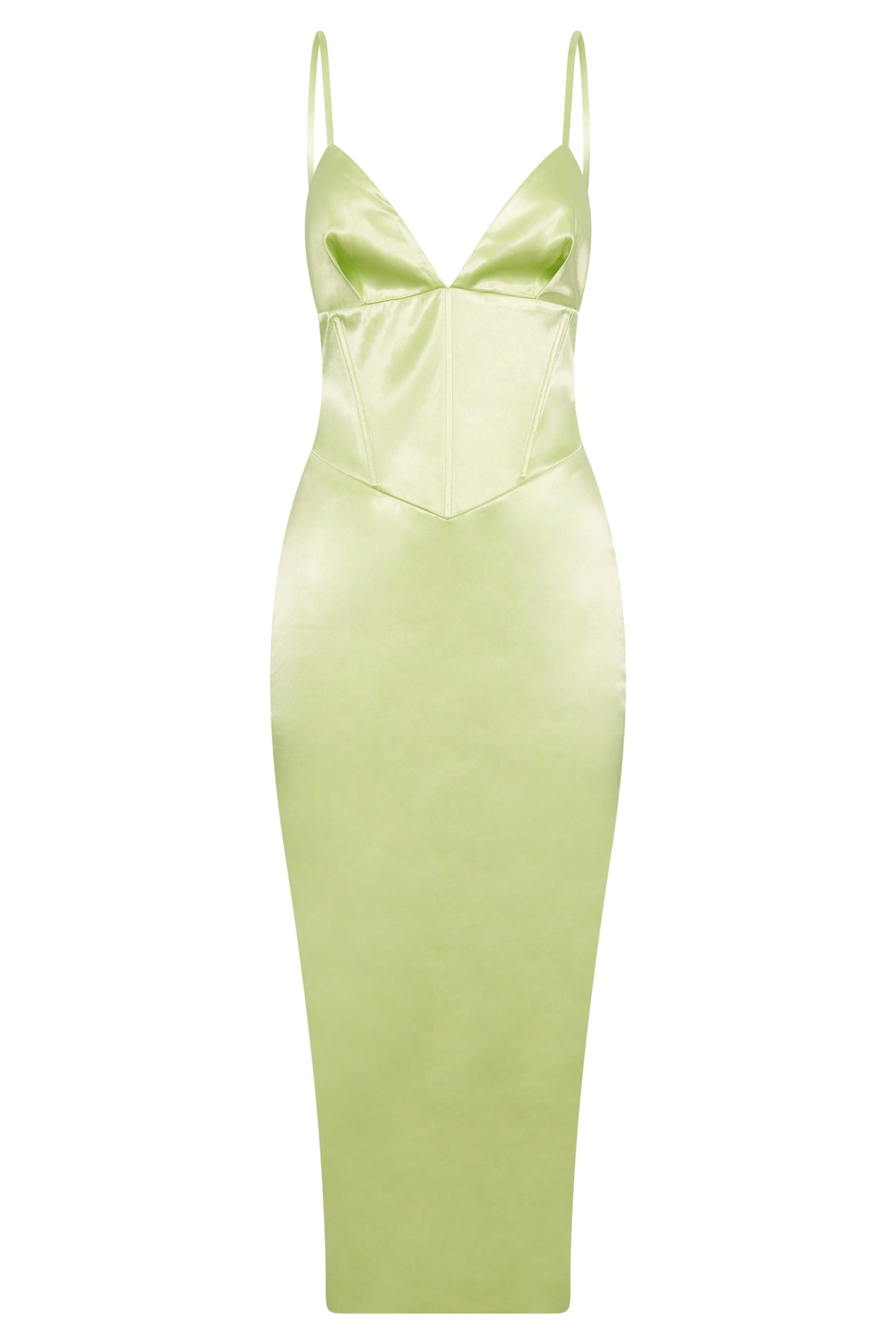 Brie Corset Midi Dress - Pistachio Green