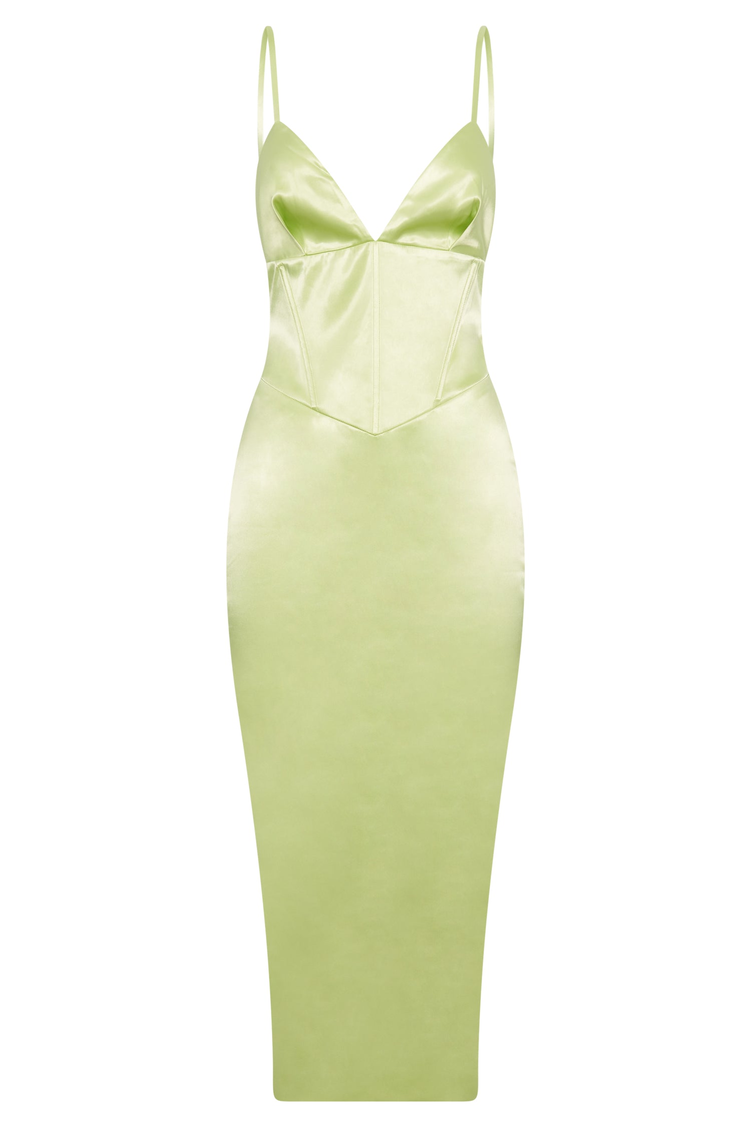 Brie Corset Midi Dress - Pistachio Green #12